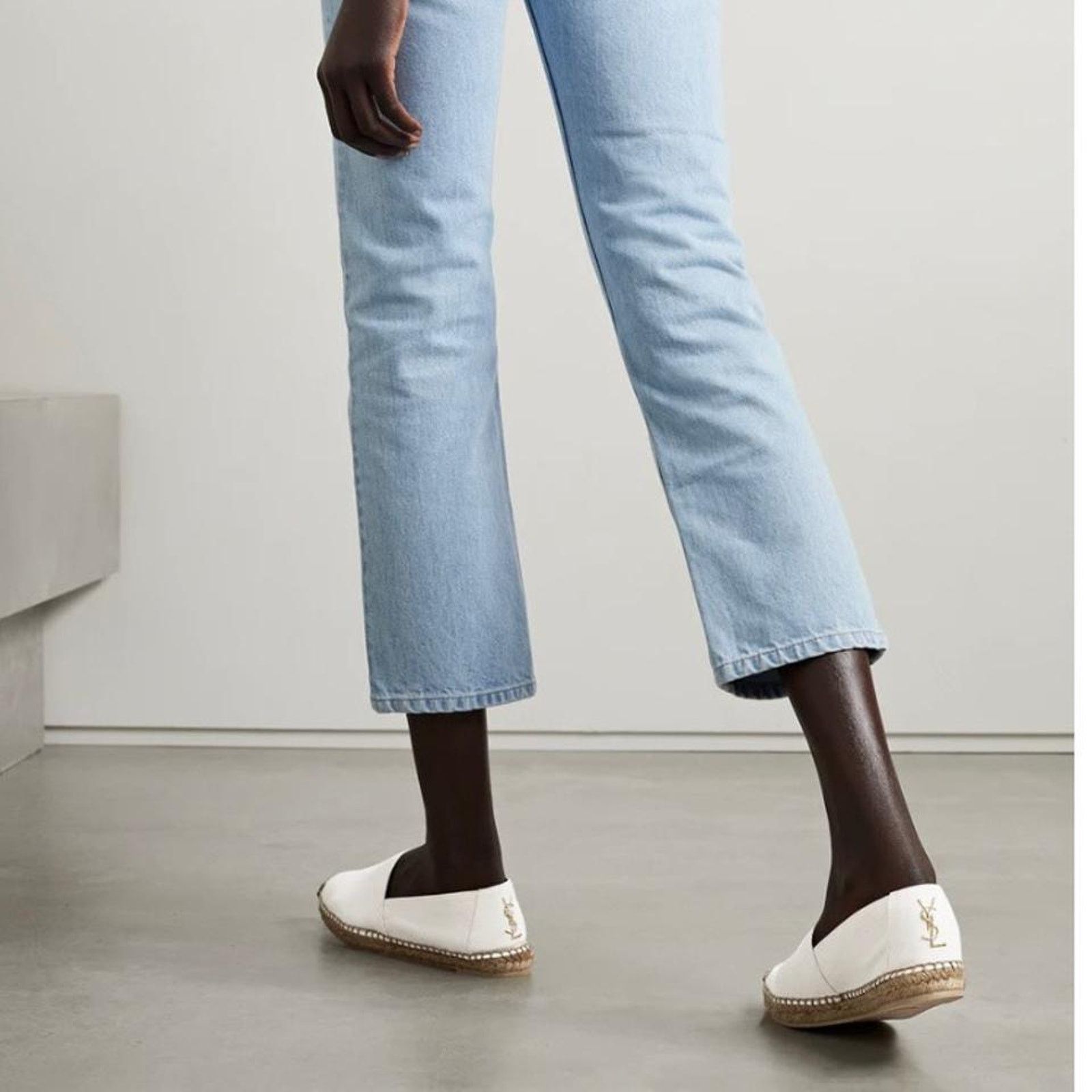 Saint Laurent Paris Perseo YSL logo embroidered canvas espadrilles 39 Size US 9 / IT 39 - 2 Thumbnail