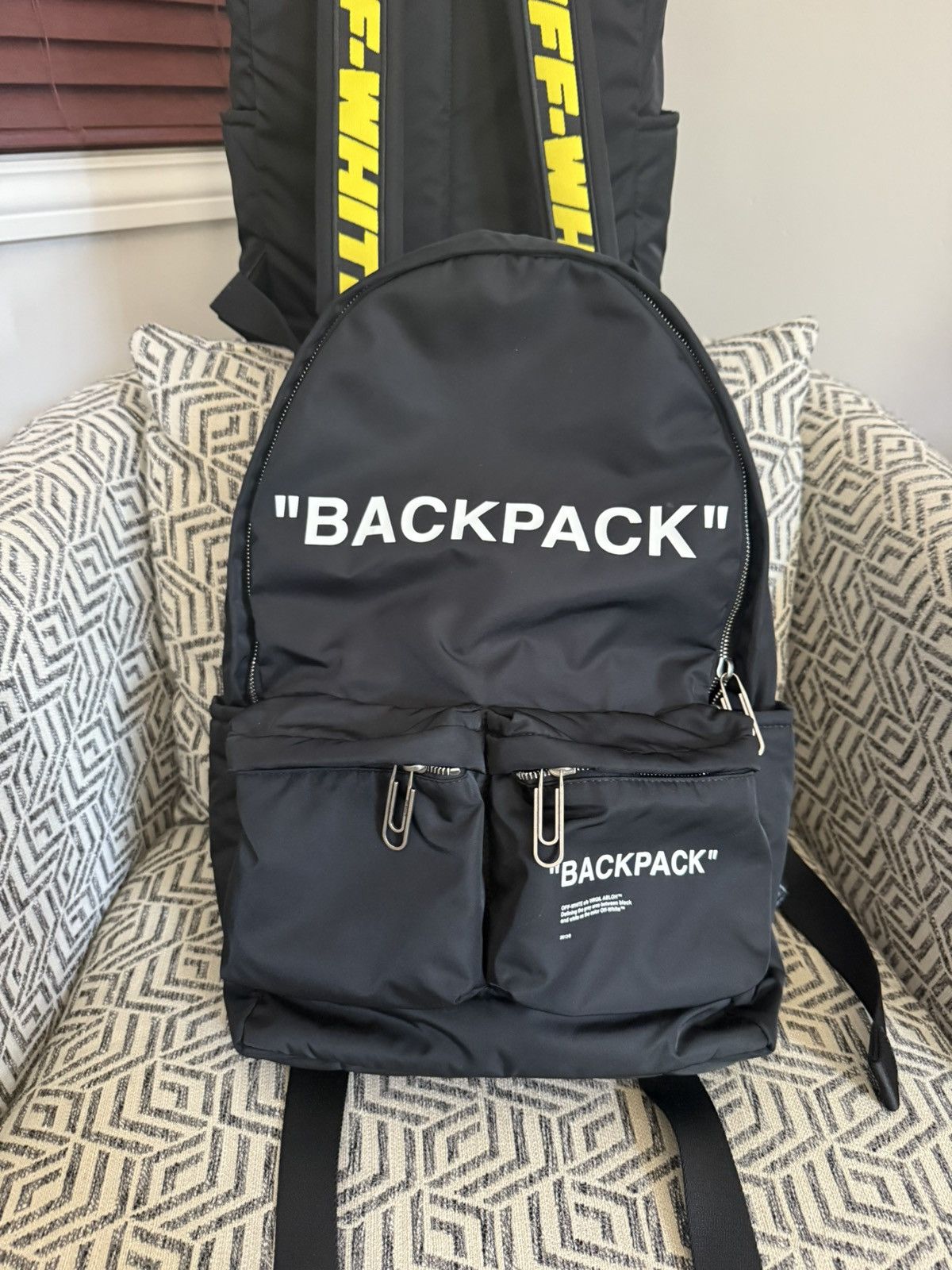 Off-White OFF‑WHITE Quote Backpack Black/White Size ONE SIZE - 3 Thumbnail