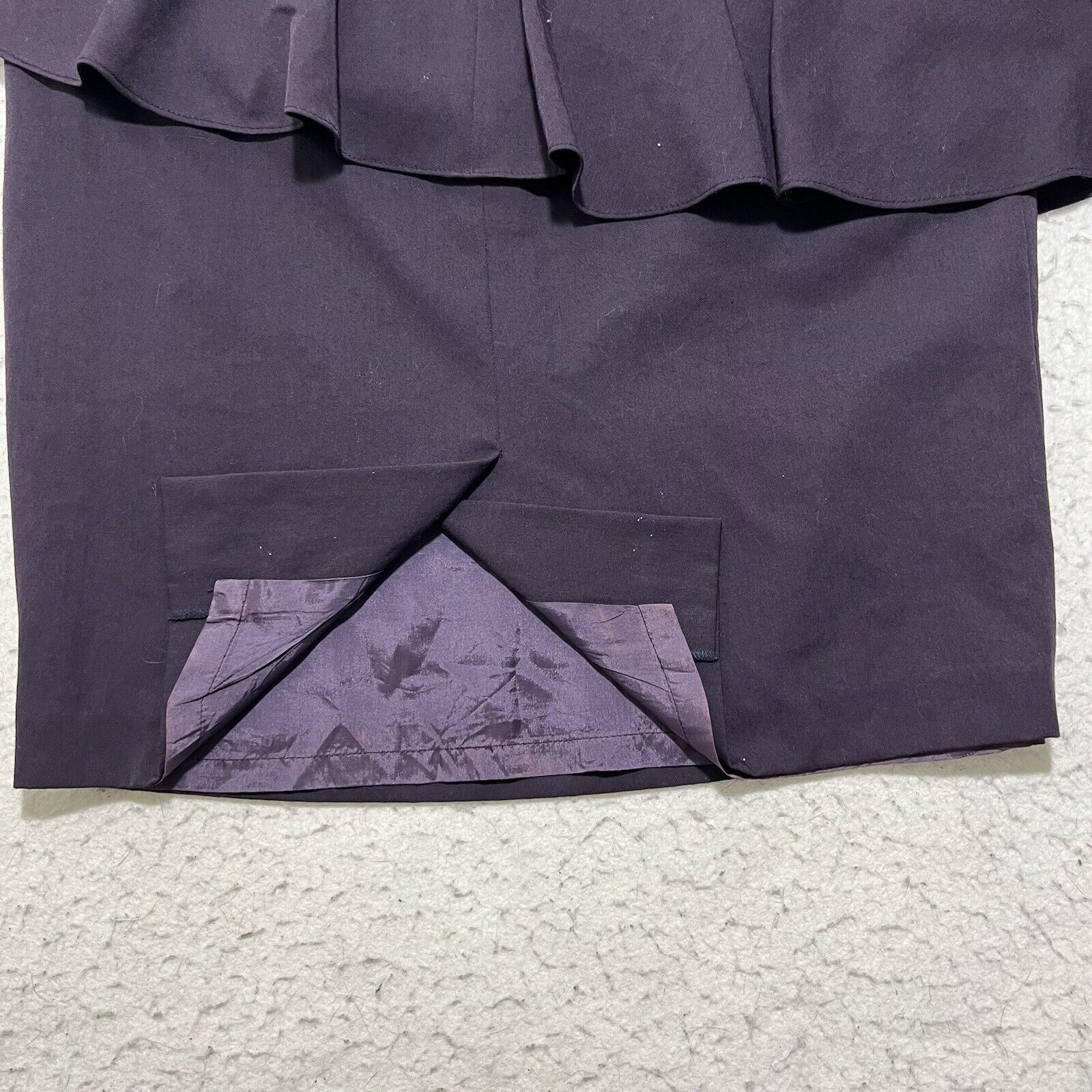 Vintage Vivianne 36 Wool Straight/Pencil Flared Career Skirt Purple Size 28" / US 6 / IT 42 - 11 Thumbnail
