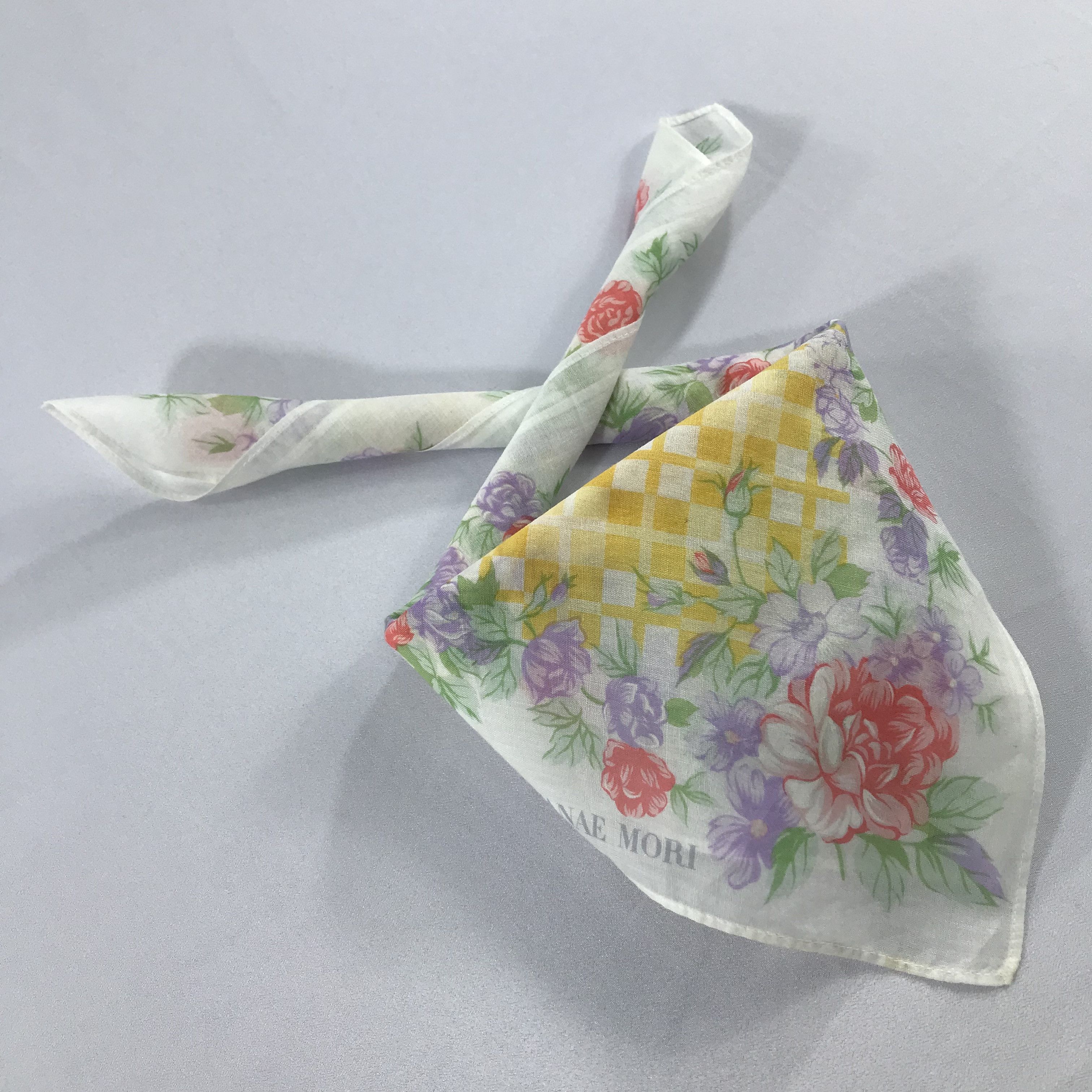 Hanae Mori × Vintage Hanae Mori Bandana / Handkerchief / Neckerchief -S2485 Size ONE SIZE - 5 Thumbnail