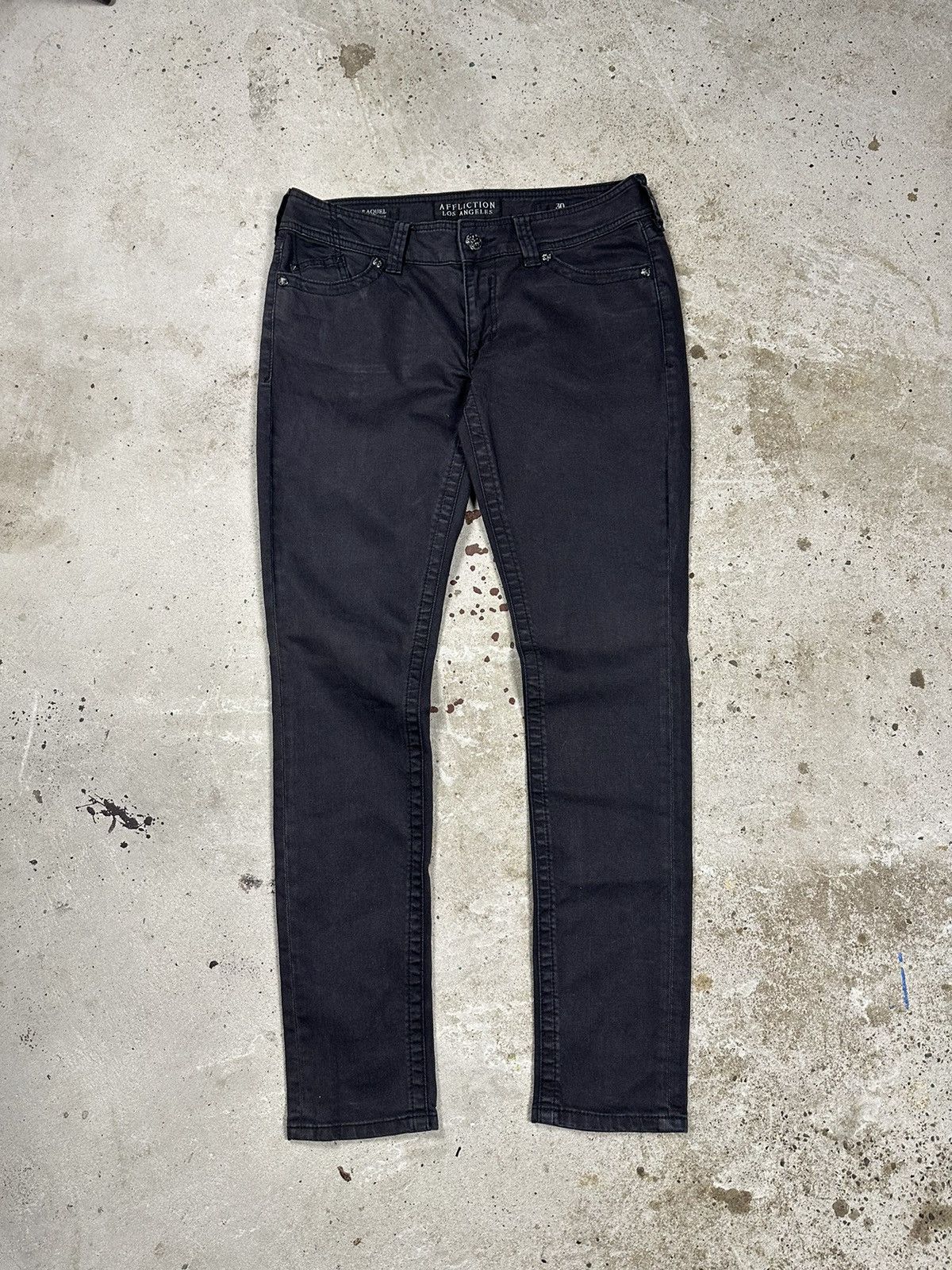 Affliction Affliction Los Angeles Raquel Black Denim Pants Size US 30 / EU 46 - 2 Thumbnail