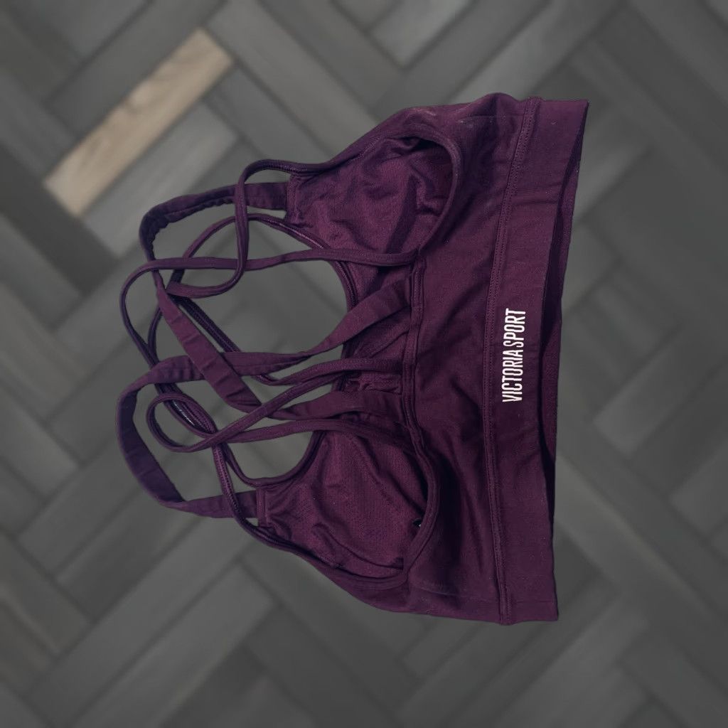 Victoria's Secret Victoria's Secret Victoria Sport Burgundy Strappy Sports Bra Size Medium Size ONE SIZE - 1 Thumbnail