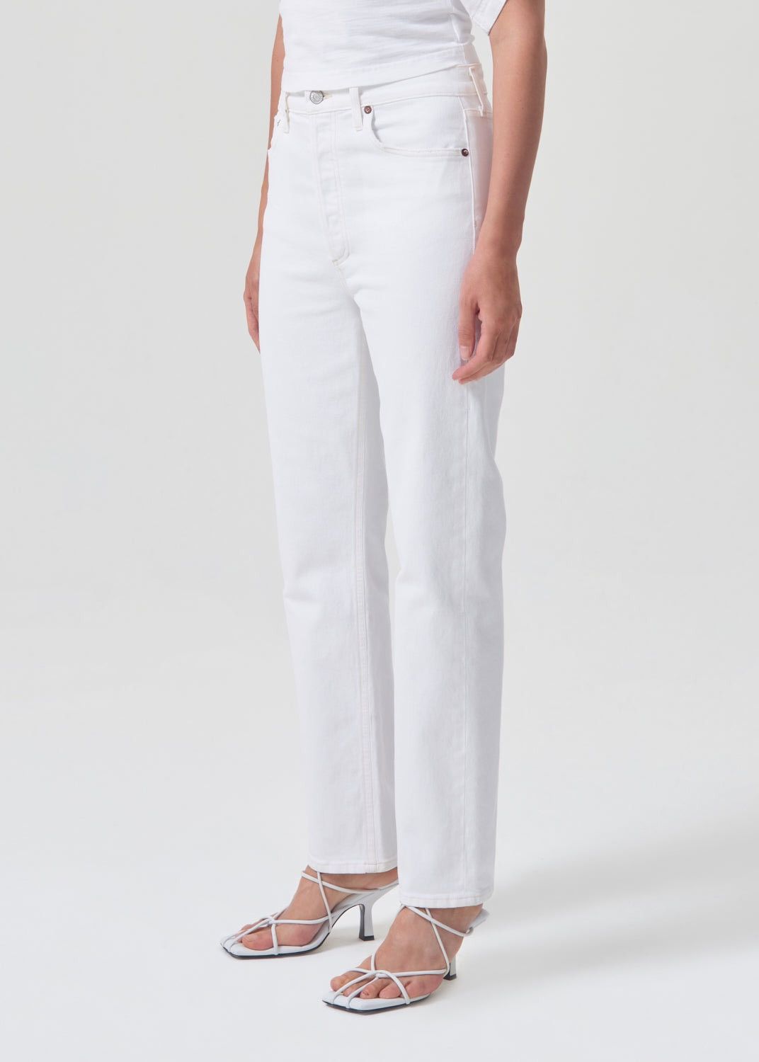 Agolde AGOLDE Mia Mid-Rise Straight White Jeans Size 27" / US 4 / IT 40 - 9 Thumbnail