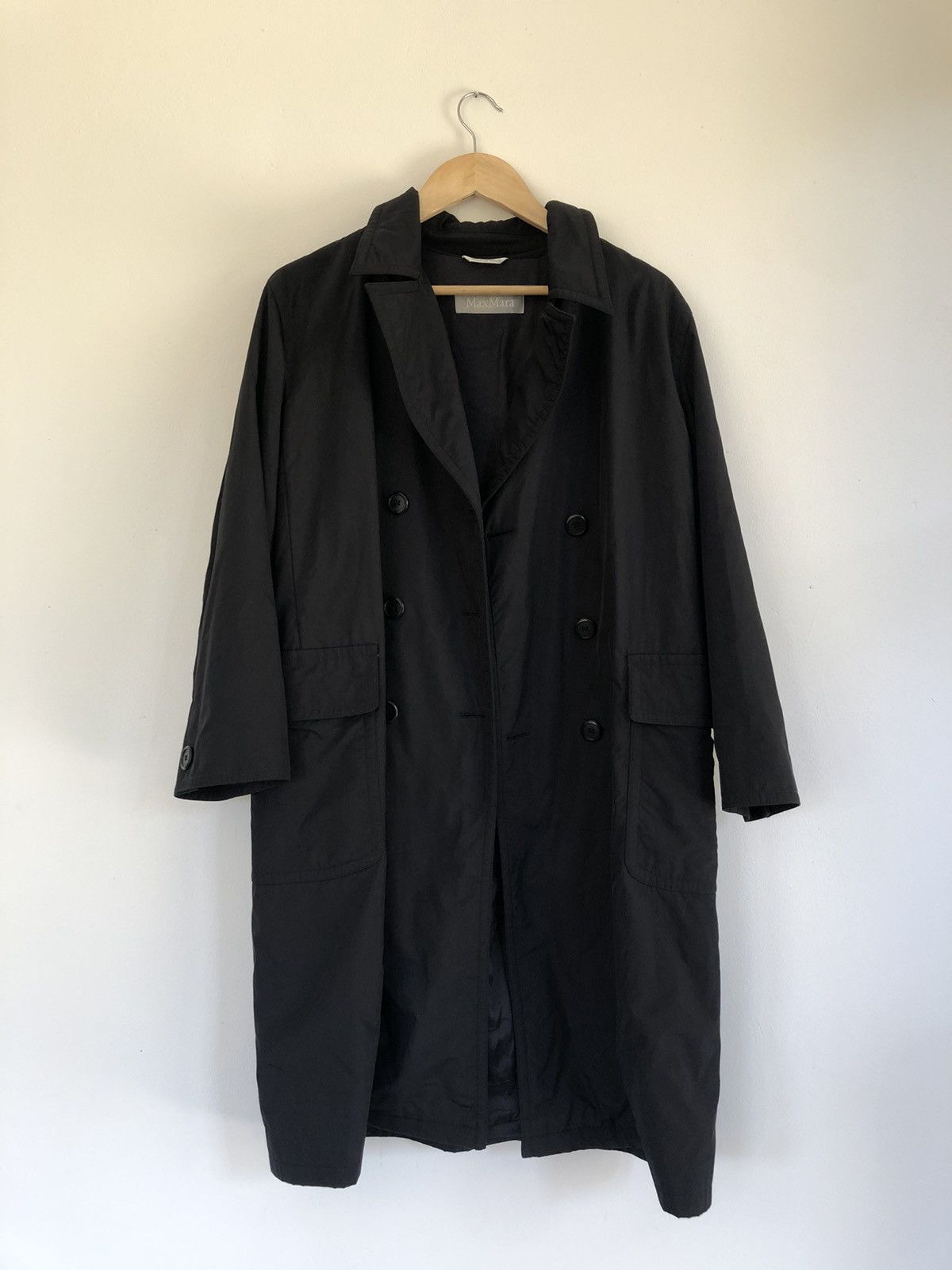 image of Black Vintage Trench Coat Max Mara, Women's (Size XL)