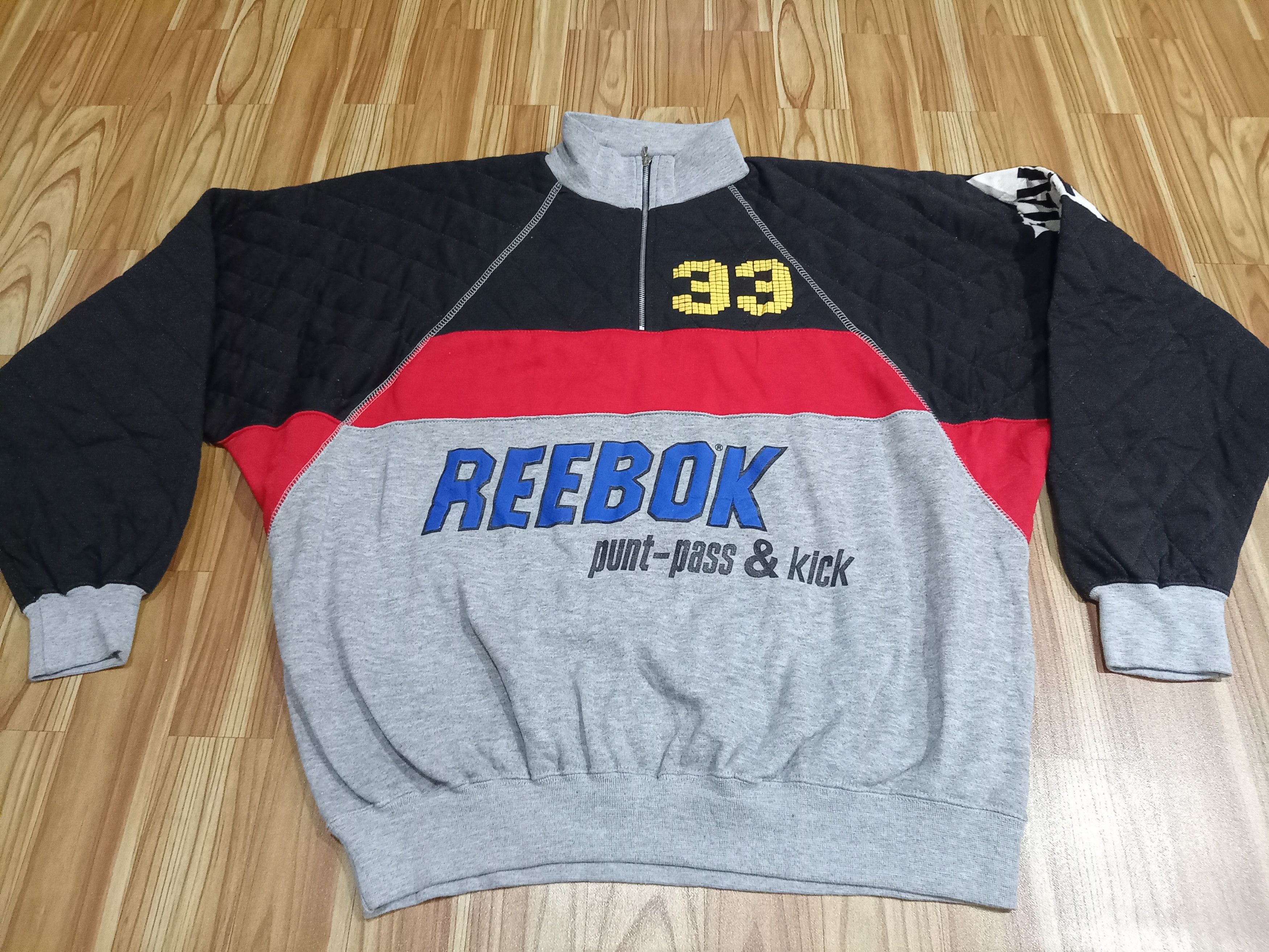 Reebok × Vintage Vintage Sweatshirt Reebok Multicolours big logo Size US L / EU 52-54 / 3 - 1 Thumbnail