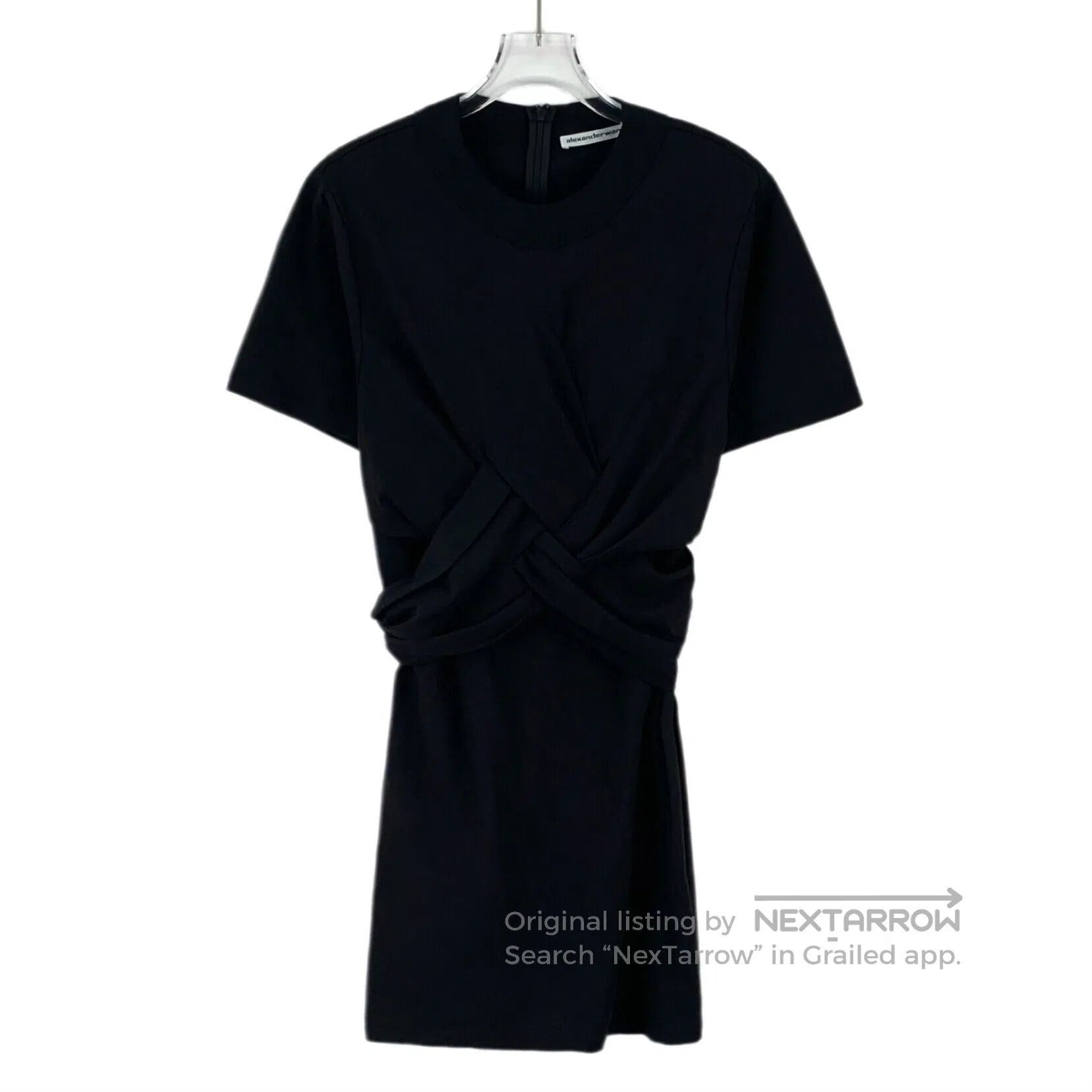 Alexander Wang Alexander Wang Black Ruffled Cross Design Cotton Short Sle Size S / US 4 / IT 40 - 1 Thumbnail