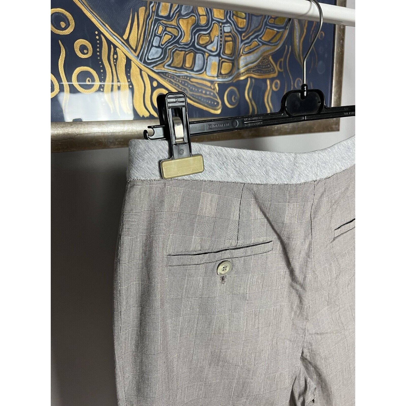 Brunello Cucinelli Brunello Cucinelli Women`s Gray Checked Straight Pants Size Size 27" / US 4 / IT 40 - 10 Thumbnail