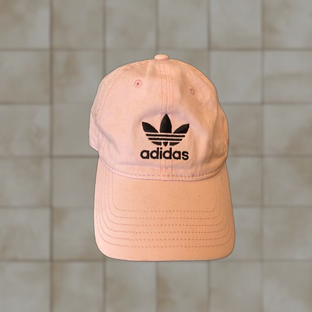Adidas adidas Hat Cap Strap Back Pink Black Trefoil Logo Womens Adjustable Knit Casual Baseball Cap Size ONE SIZE - 1 Thumbnail