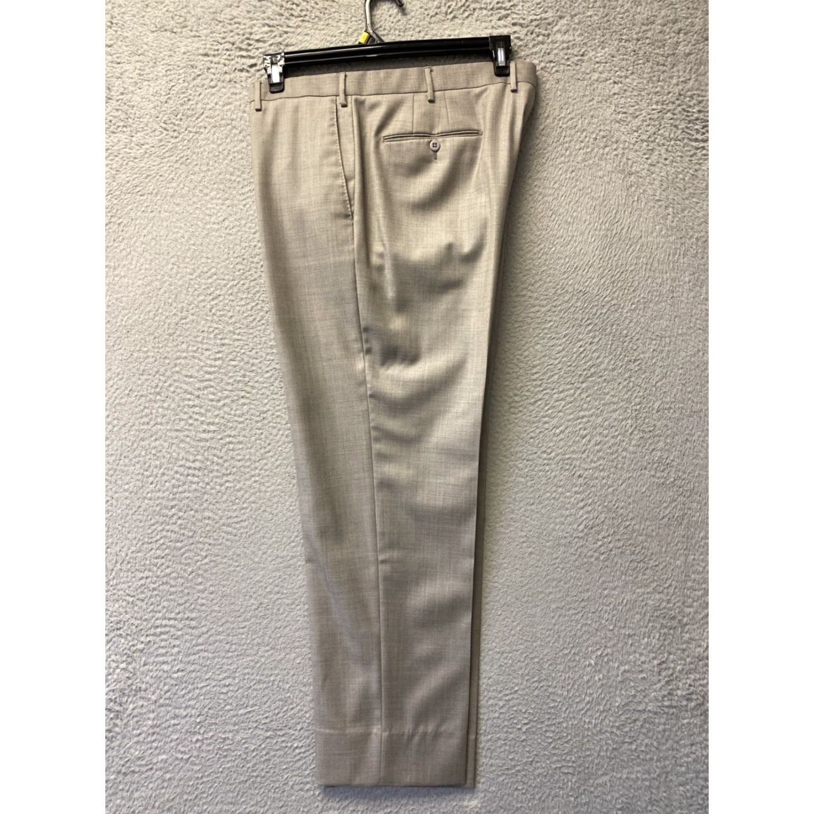 ZANETTI Wool Pants Mens 38x30 Sand Gray Dress Pants Straight Leg NWOT