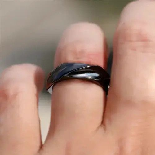 Other Black Finger Ring Size 6 7 8 9 10 Size ONE SIZE - 2 Thumbnail