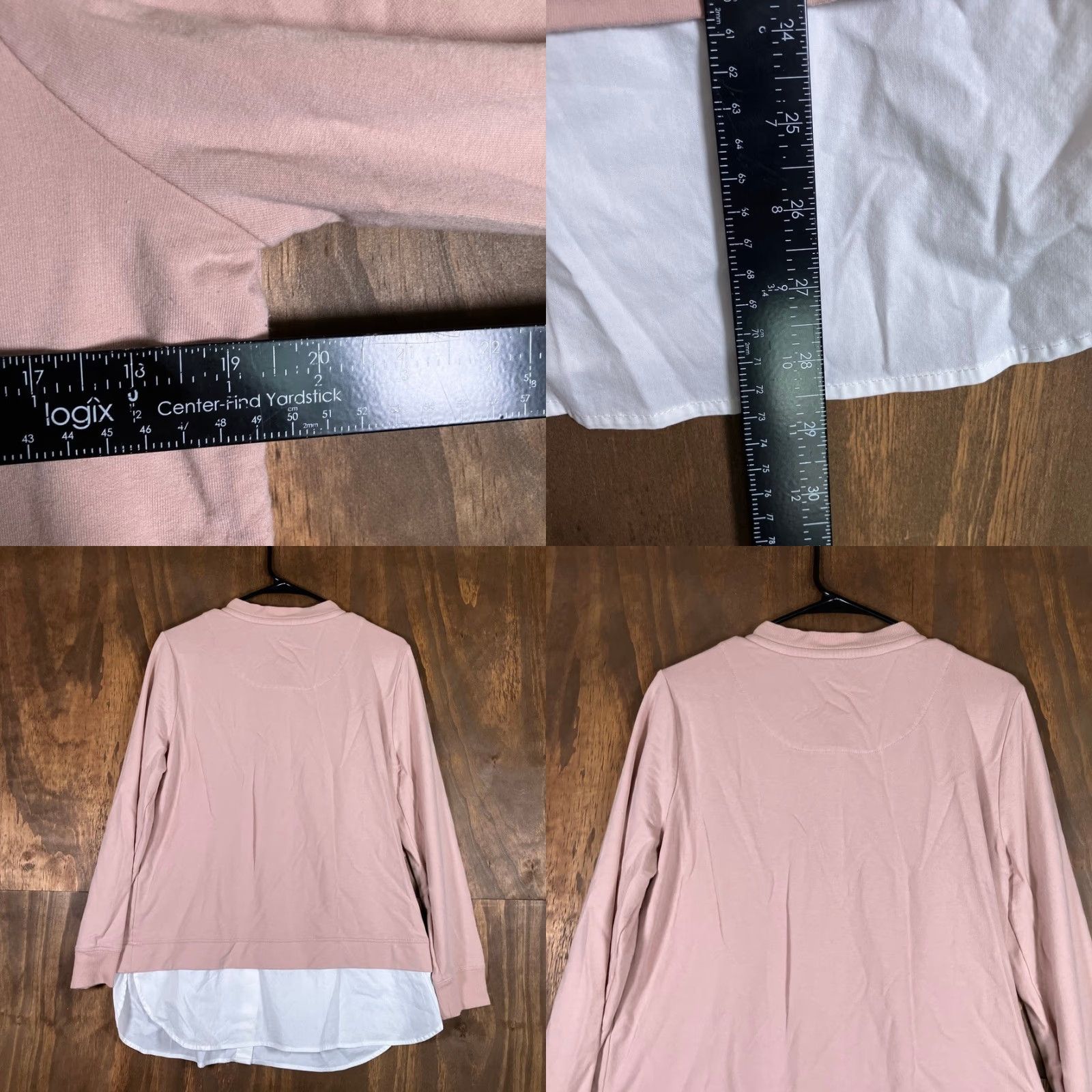 Calvin Klein Calvin Klein Womens Shirt Pink Gold Lace Up Front Long Sleeve Stretch Medium Blouse Women Casual Workwear 2020s Size M / US 6-8 / IT 42-44 - 8 Thumbnail