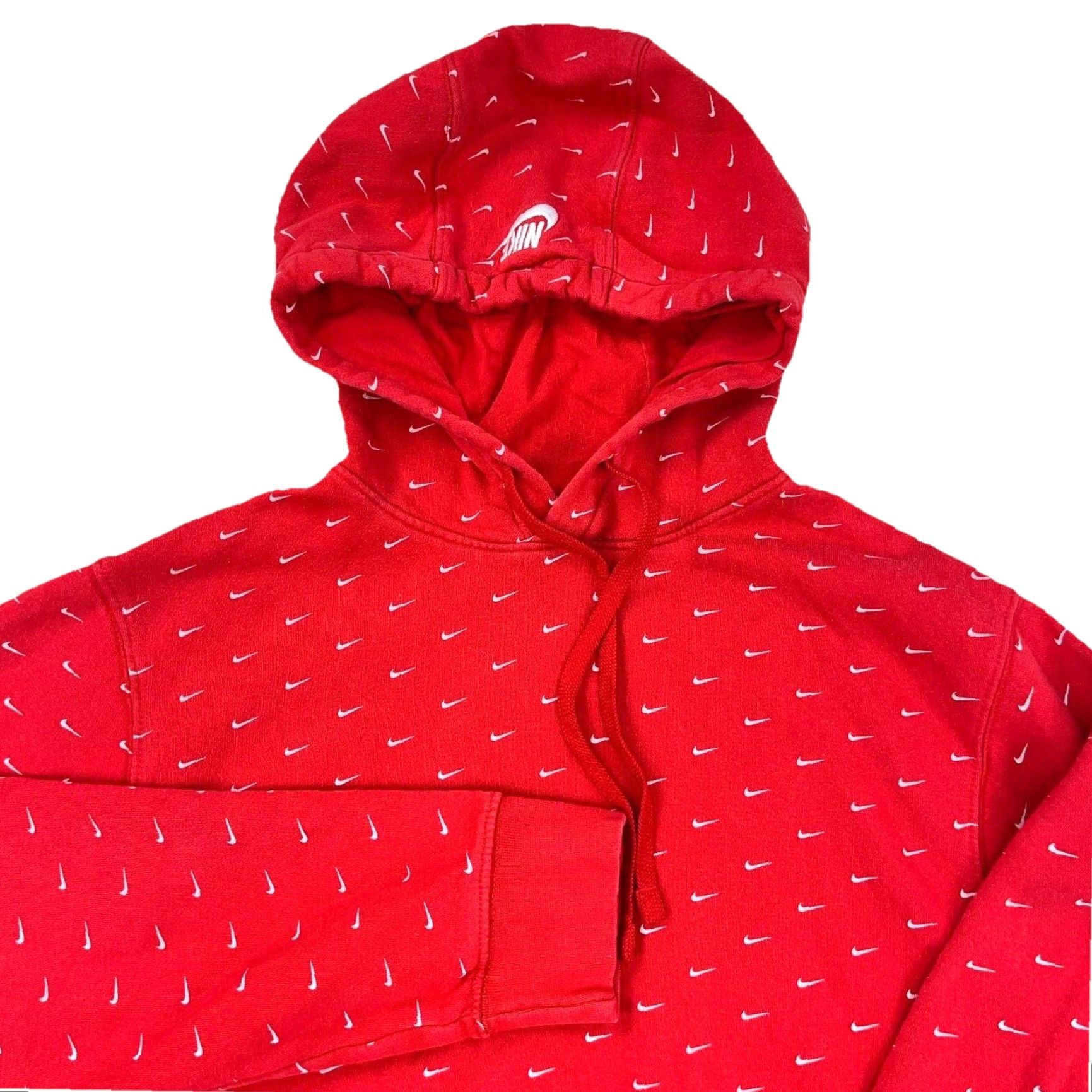 Nike Nike Hoodie Men Medium Red White Sweatshirt Sweater Mini Swoosh All Over AOP Size US M / EU 48-50 / 2 - 2 Thumbnail