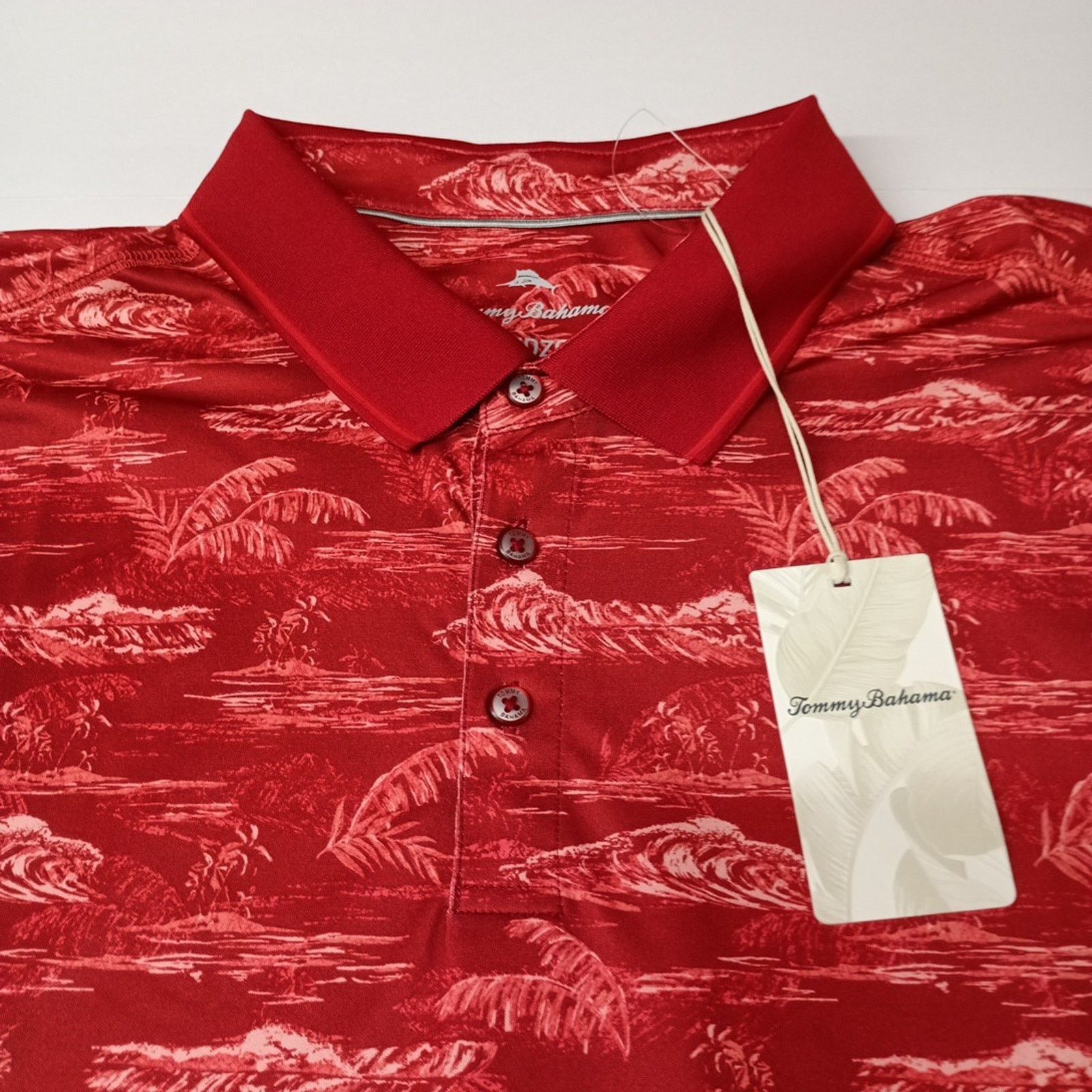 Tommy Bahama Tommy Bahama Mens Sport Bay Polo Shirt Maroon Berry Size 3XL Size US XXL / EU 58 / 5 - 2 Thumbnail