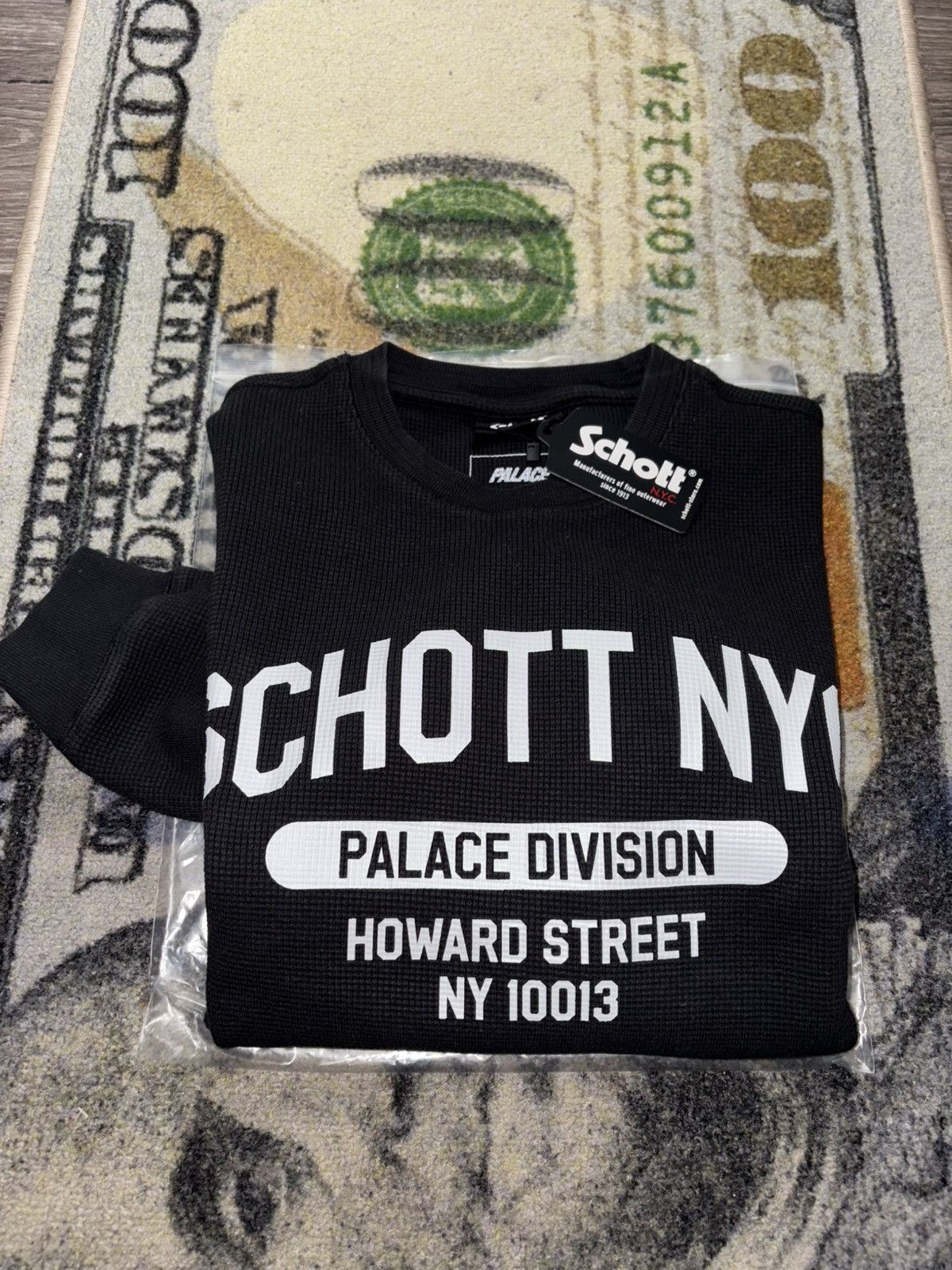 Palace Palace Schott NYC Waffle Long Sleeve Tee Black Size US M / EU 48-50 / 2 - 1 Thumbnail