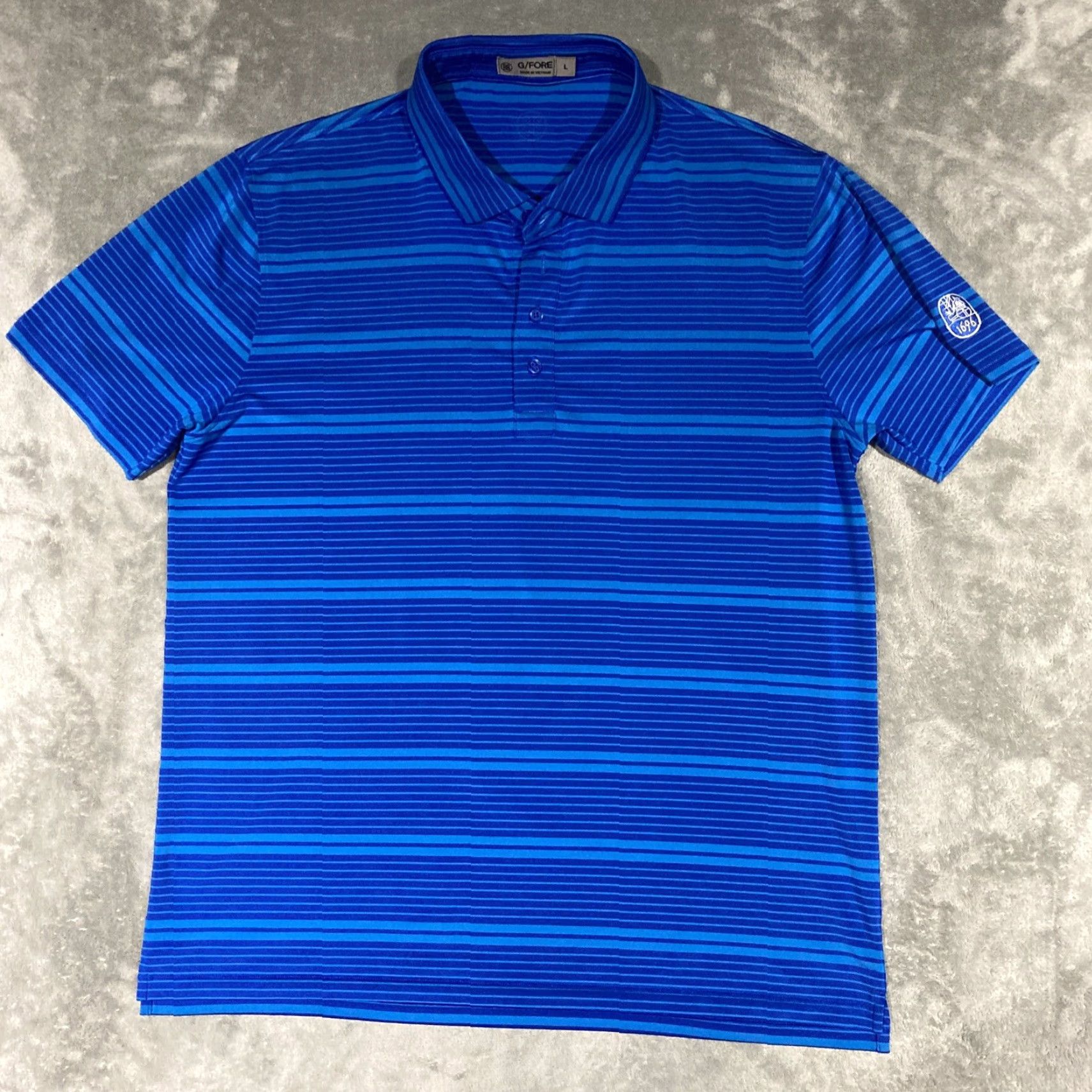 G/FORE G/FORE Polo Shirt Mens L Blue Striped Performance Easy Care Breathable Moisture Wicking Classic Golf Polo Shirt Mens L Blue Striped Size US L / EU 52-54 / 3 - 2 Thumbnail