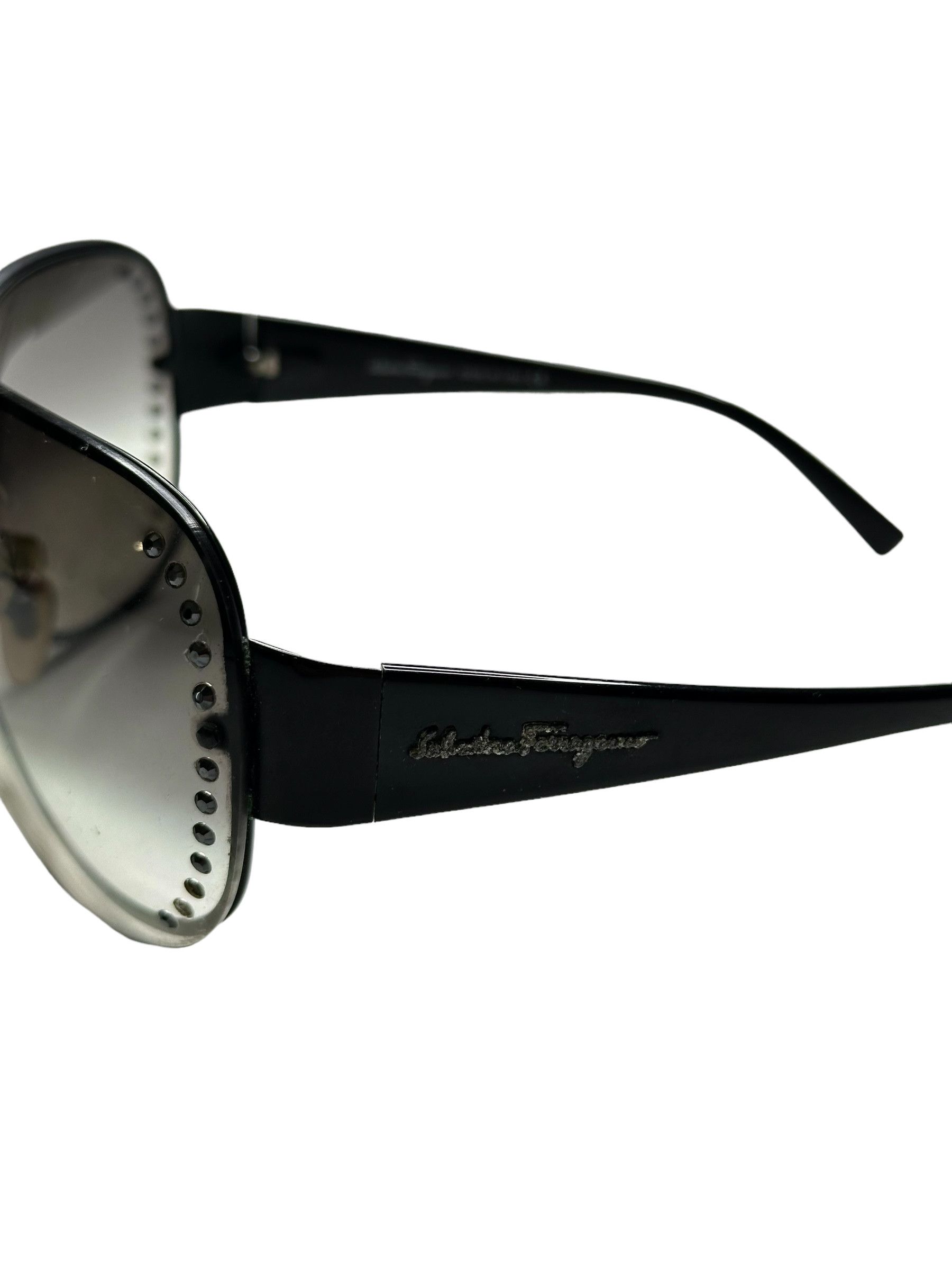 Salvatore Ferragamo Ferragamo Mask Swarovski Stoned Sunglasses Size ONE SIZE - 5 Thumbnail