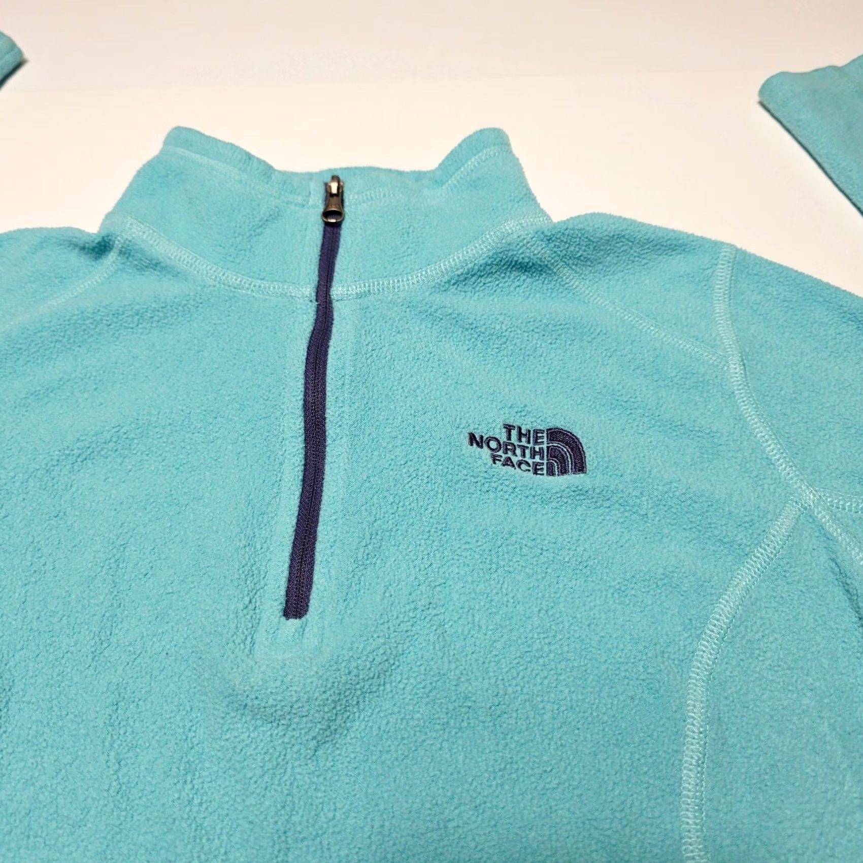 The North Face VINTAGE? (No) -- North Face Pullover Women S Teal Blue Fleece Quarter Zip Sweater Shirt Men? Size S / US 4 / IT 40 - 3 Thumbnail