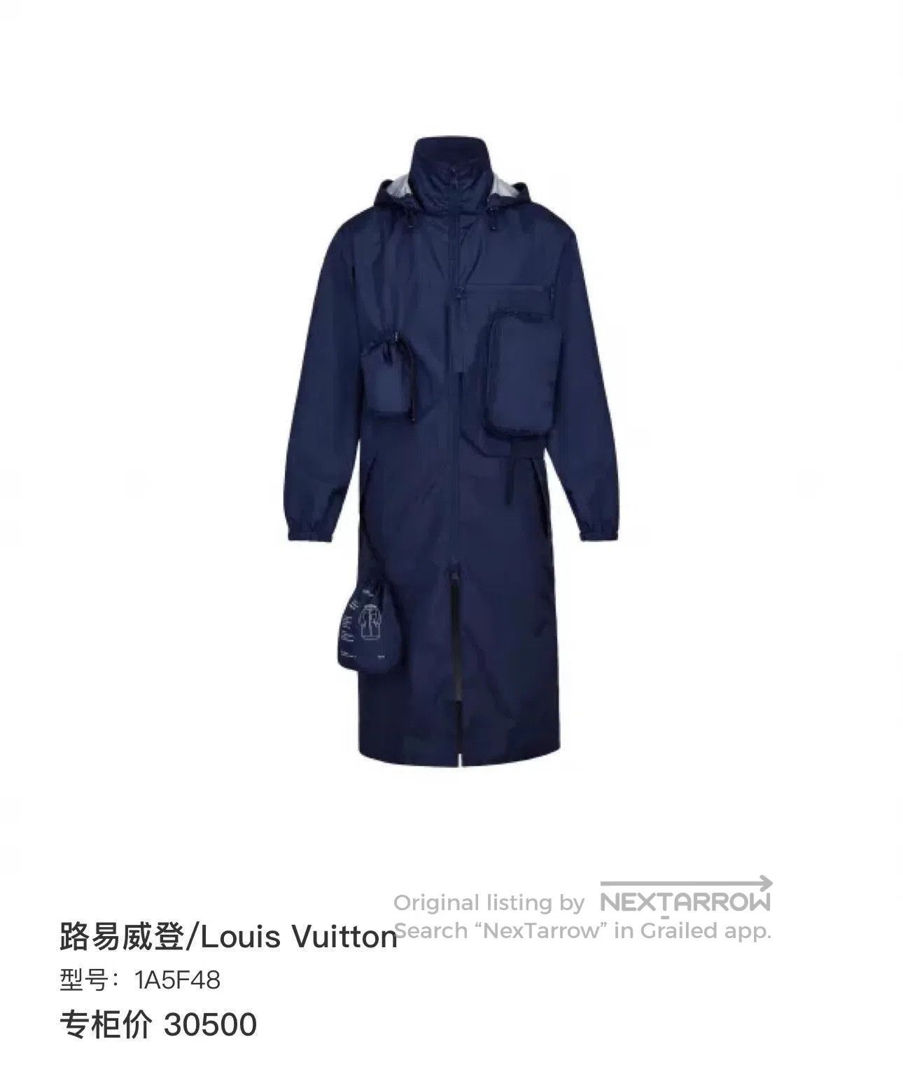 Louis Vuitton Blue Long Hooded Coat with Pockets - Size M. Size US M / EU 48-50 / 2 - 6 Thumbnail