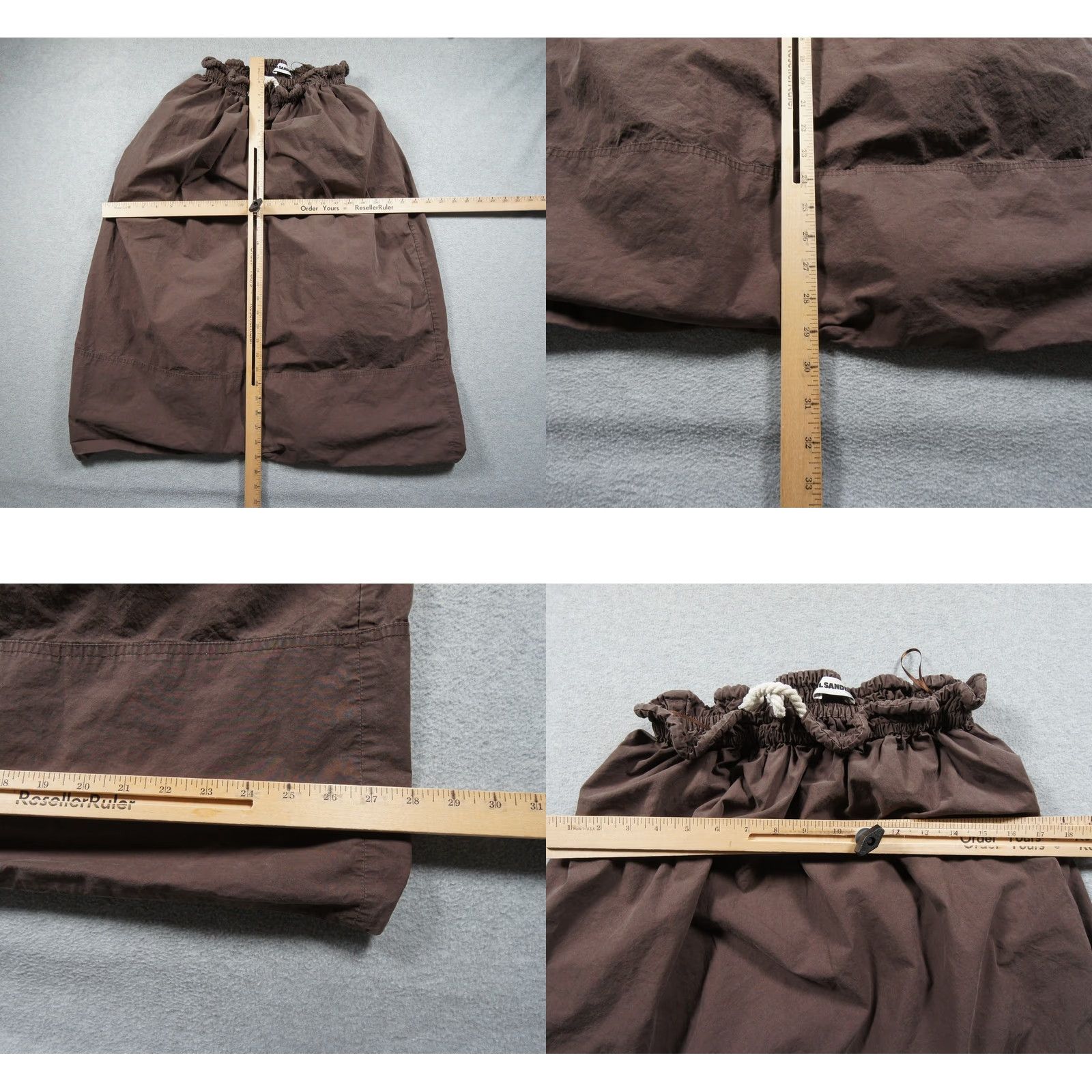 Jil Sander Jil Sander Skirt Womens 36 Brown Drawstring Midi Pockets Designer Gathered Regular Size Type Skirt, Brown, 36, Midi, Pockets, Designer Size 25" / US 0 / IT 36 - 8 Thumbnail