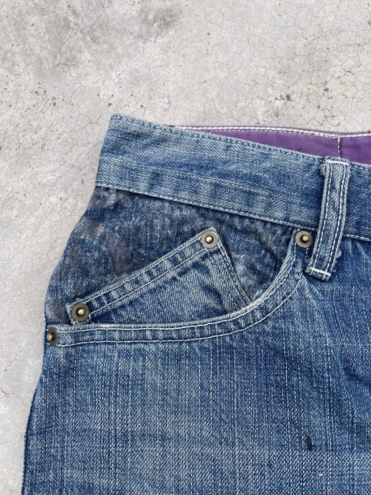 Karakuri Tamashii Karakuri Tamashii Japanese Embroidery Baggy Denim Jeans Size US 36 / EU 52 - 3 Thumbnail