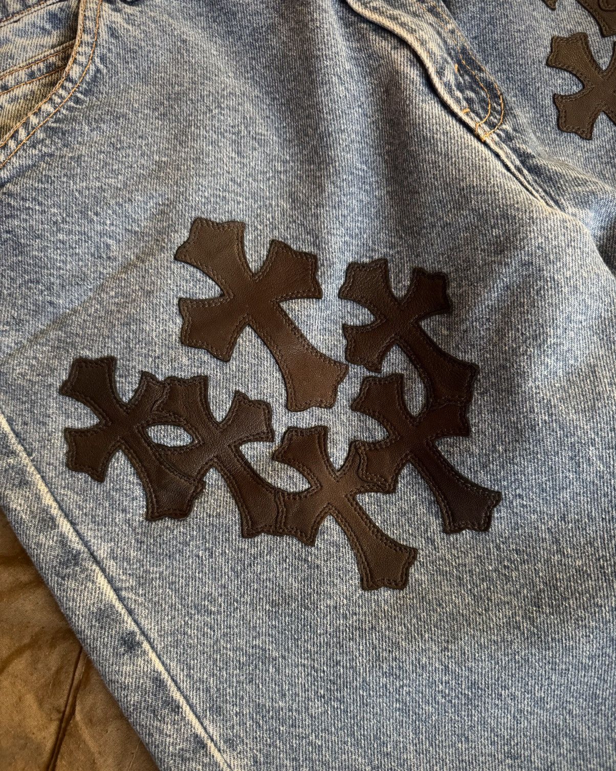 Chrome Hearts × Levi's Chrome Hearts Levi’s Cross Patch Jeans Size US 32 / EU 48 - 3 Thumbnail