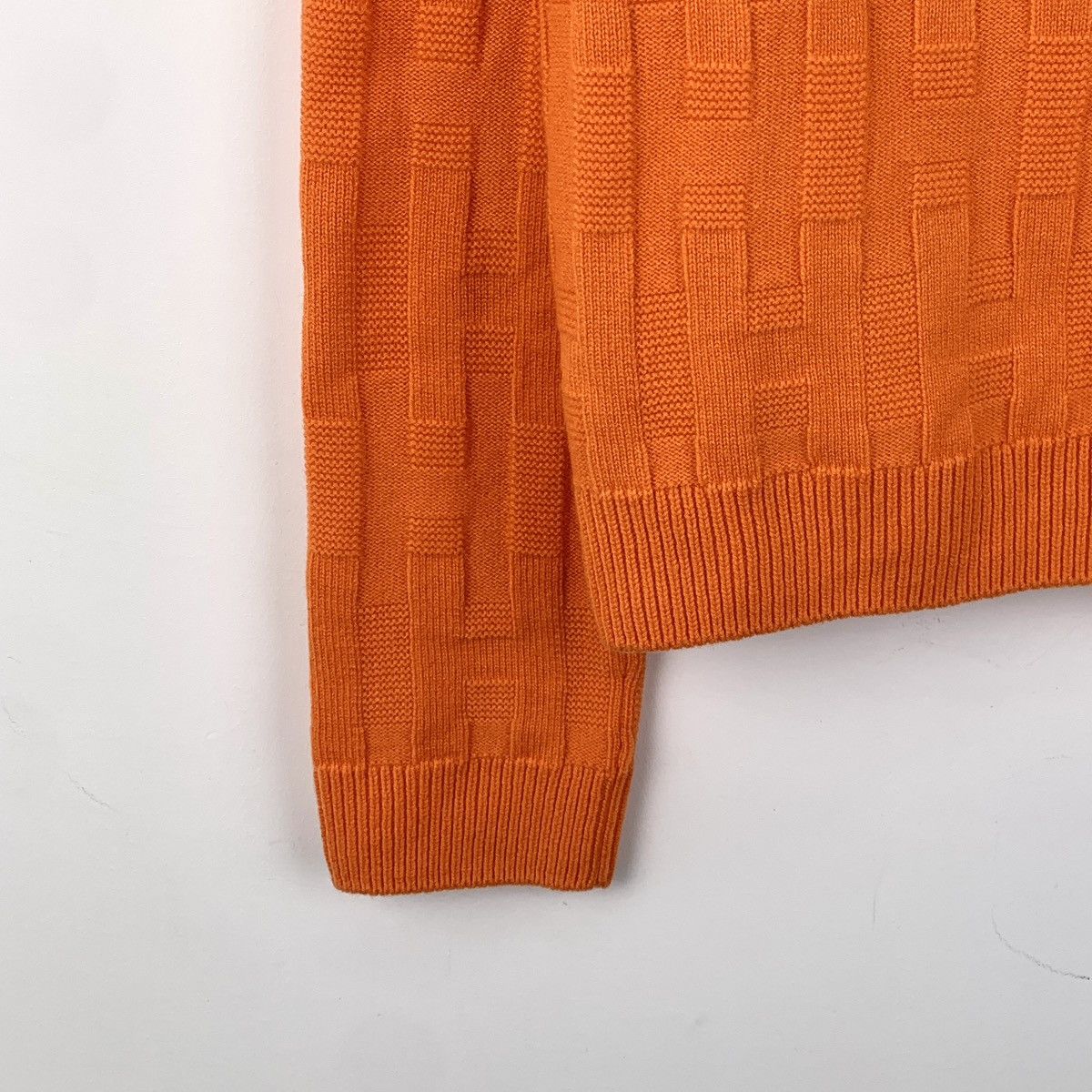 Hermes Hermes Orange Ribbed Wool Crew Neck Long Sleeve Knit Sweater Size XS / US 0-2 / IT 36-38 - 4 Thumbnail