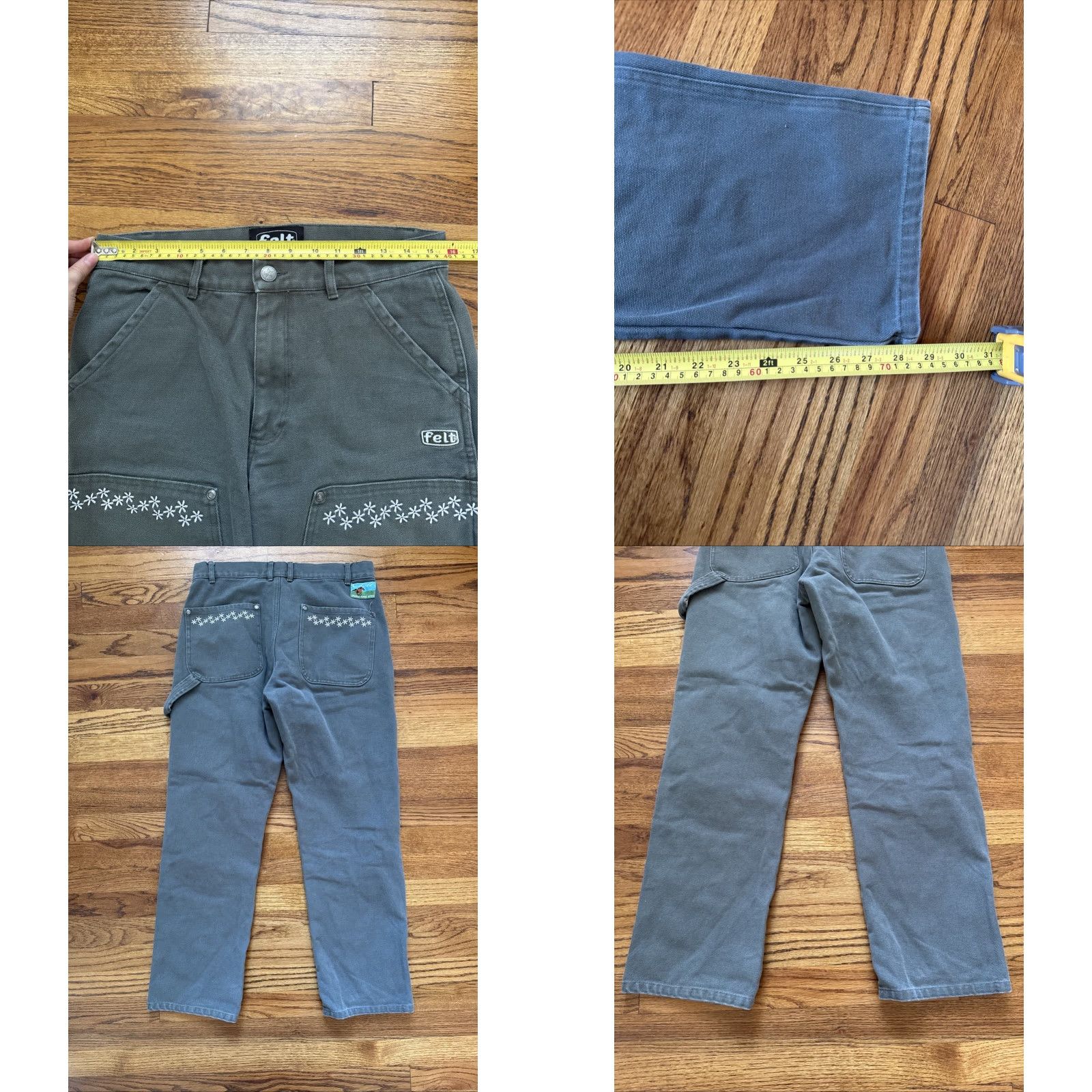FELT FELT Carpenter Pants Flower Floral Embroidery S C22 Green KHAKIS Men 30 Regular Pre-ownedGood USPS Ground Advantage Size US 30 / EU 46 - 8 Thumbnail