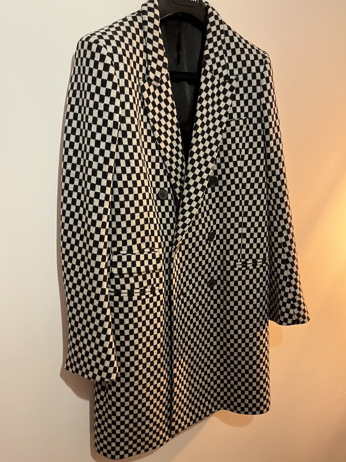 Haider Ackermann Fall 2015 WFS/Unisex Checkerboard Overcoat Size US S / EU 44-46 / 1 - 3 Thumbnail