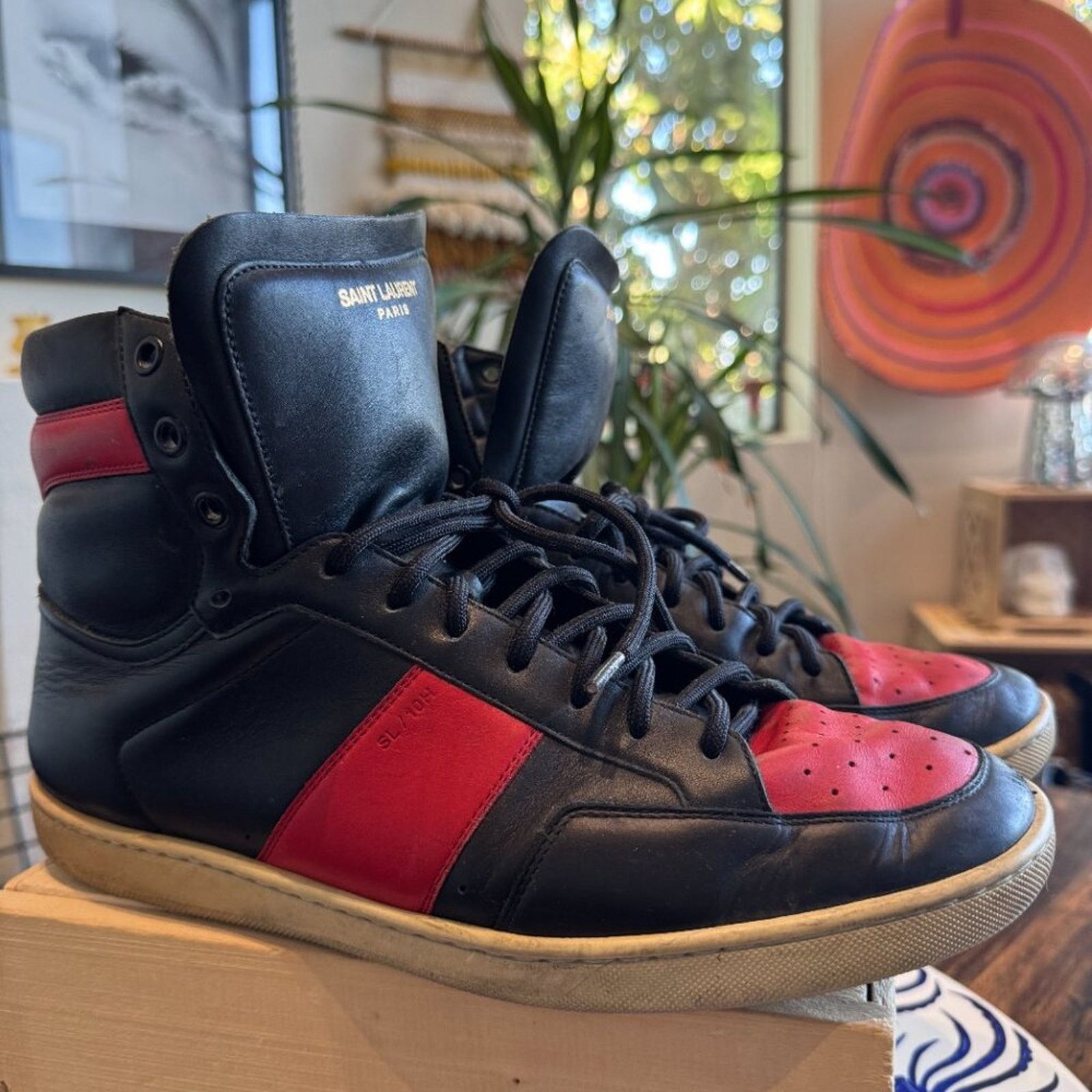 Yves Saint Laurent Saint Laurent SL/10H High Top Sneakers, Men’s 10 (EU 43) Size US 10 / EU 43 - 5 Thumbnail