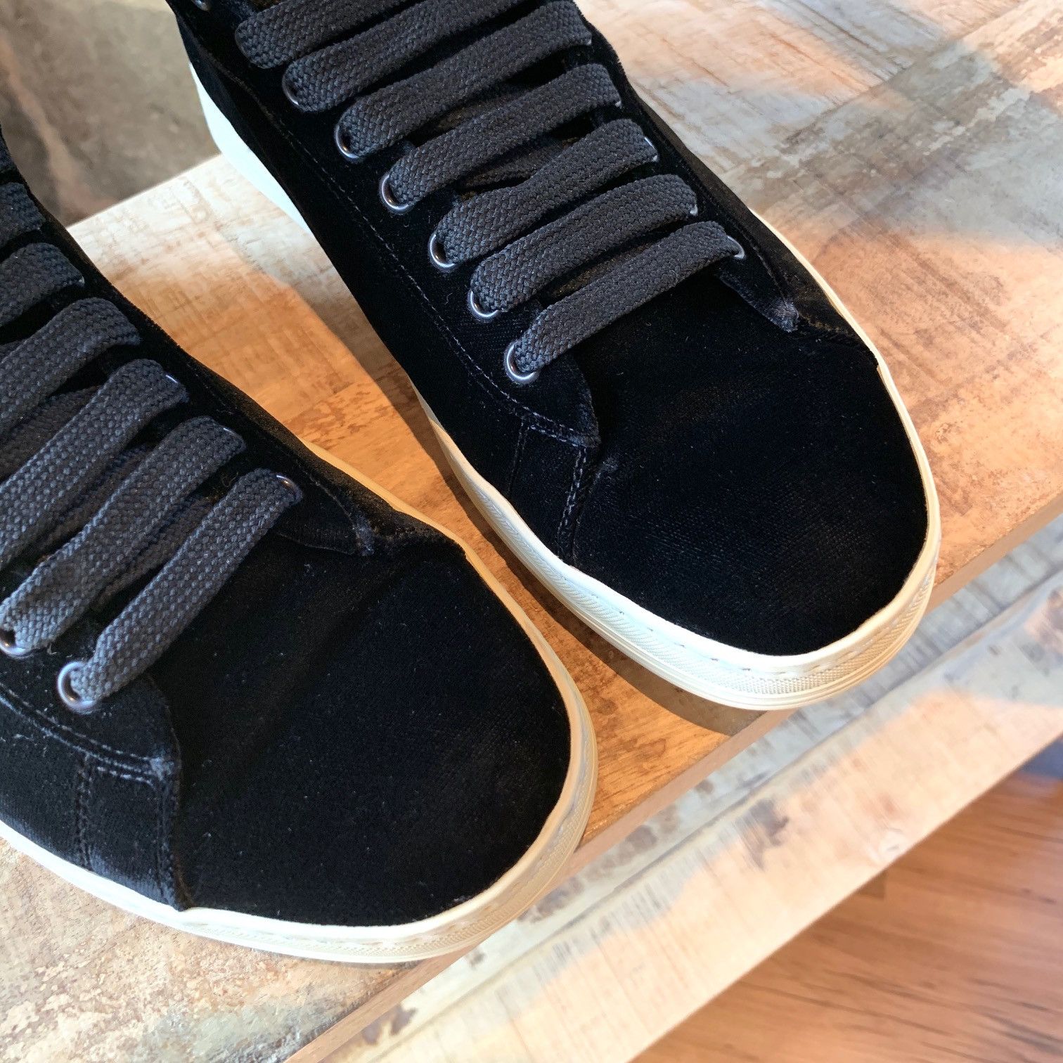 Tom Ford Tom Ford Black Velvet Russel High-top Sneakers Size US 8.5 / EU 41-42 - 4 Thumbnail