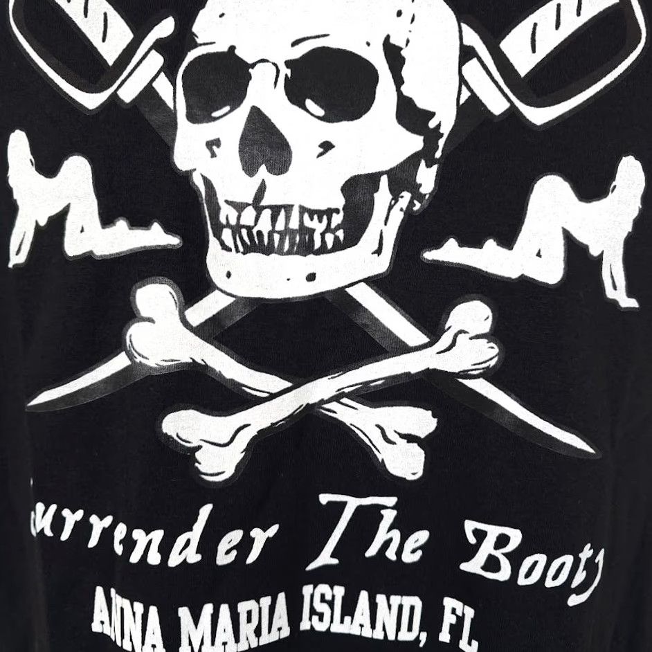 Gildan Anna Maria Island T Shirt Mens Size Medium Black Surrender The Booty Pirate Size US M / EU 48-50 / 2 - 3 Thumbnail