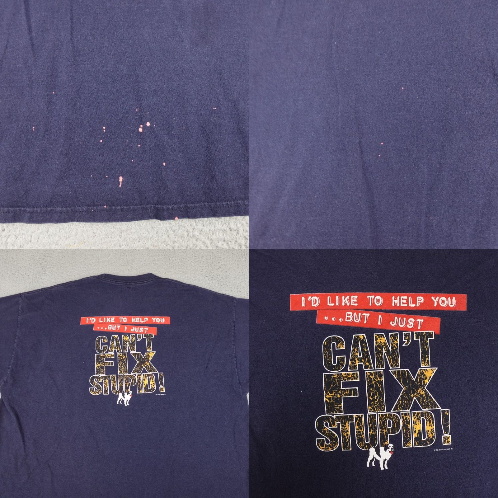 Big Dogs VINTAGE Big Dogs Shirt Mens 3X Blue Short Sleeve 2006 Can't Fix Stupid Graphic Size US XXL / EU 58 / 5 - 8 Thumbnail
