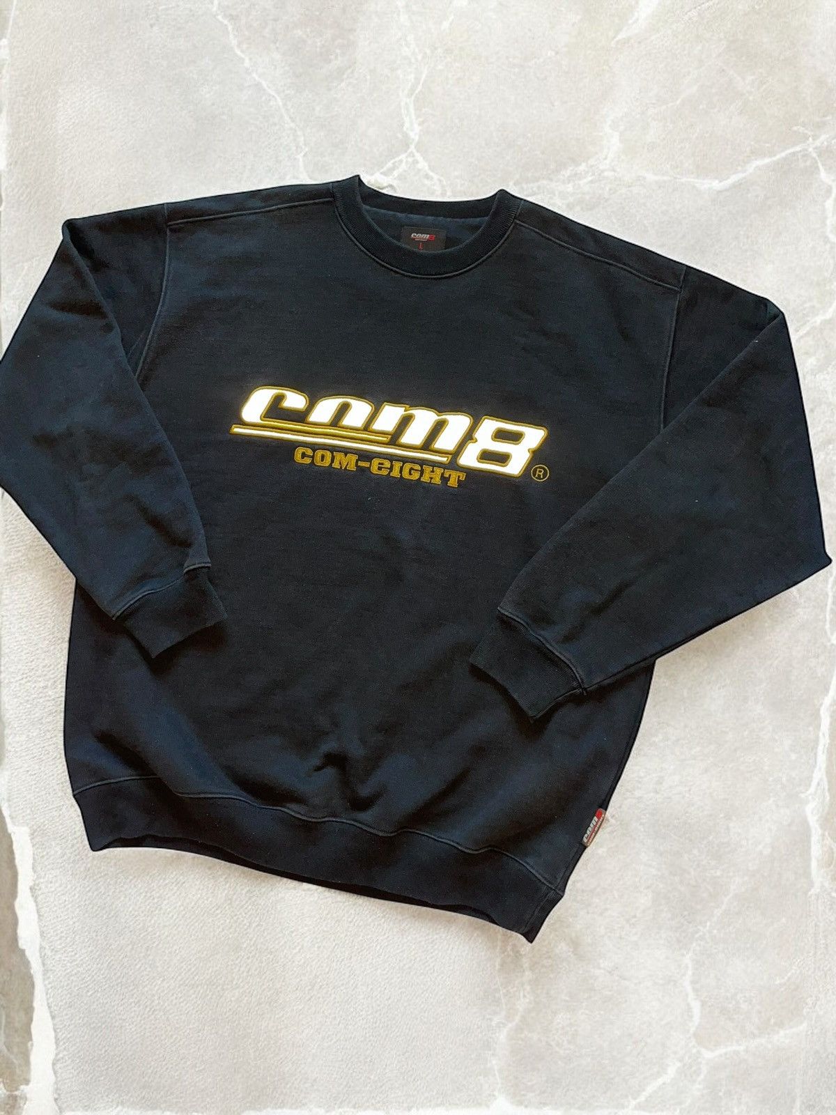 Designer × Vintage COM8 HEAVY COTTON REFLECTIVE LOGO BOXY FIT SWEATSHIRT Y2k Size US L / EU 52-54 / 3 - 1 Thumbnail