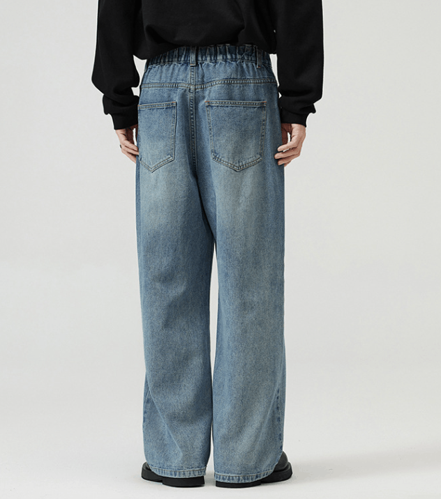 Japanese Brand × Jean Light blue loose wide-leg washed baggy jeans for men Size US 32 / EU 48 - 5 Thumbnail
