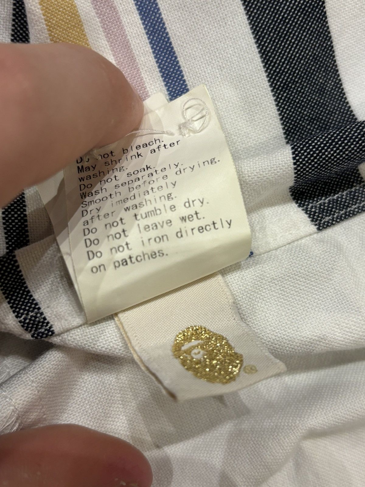 Bape Bape Striped LS Polo Size US XL / EU 56 / 4 - 8 Thumbnail