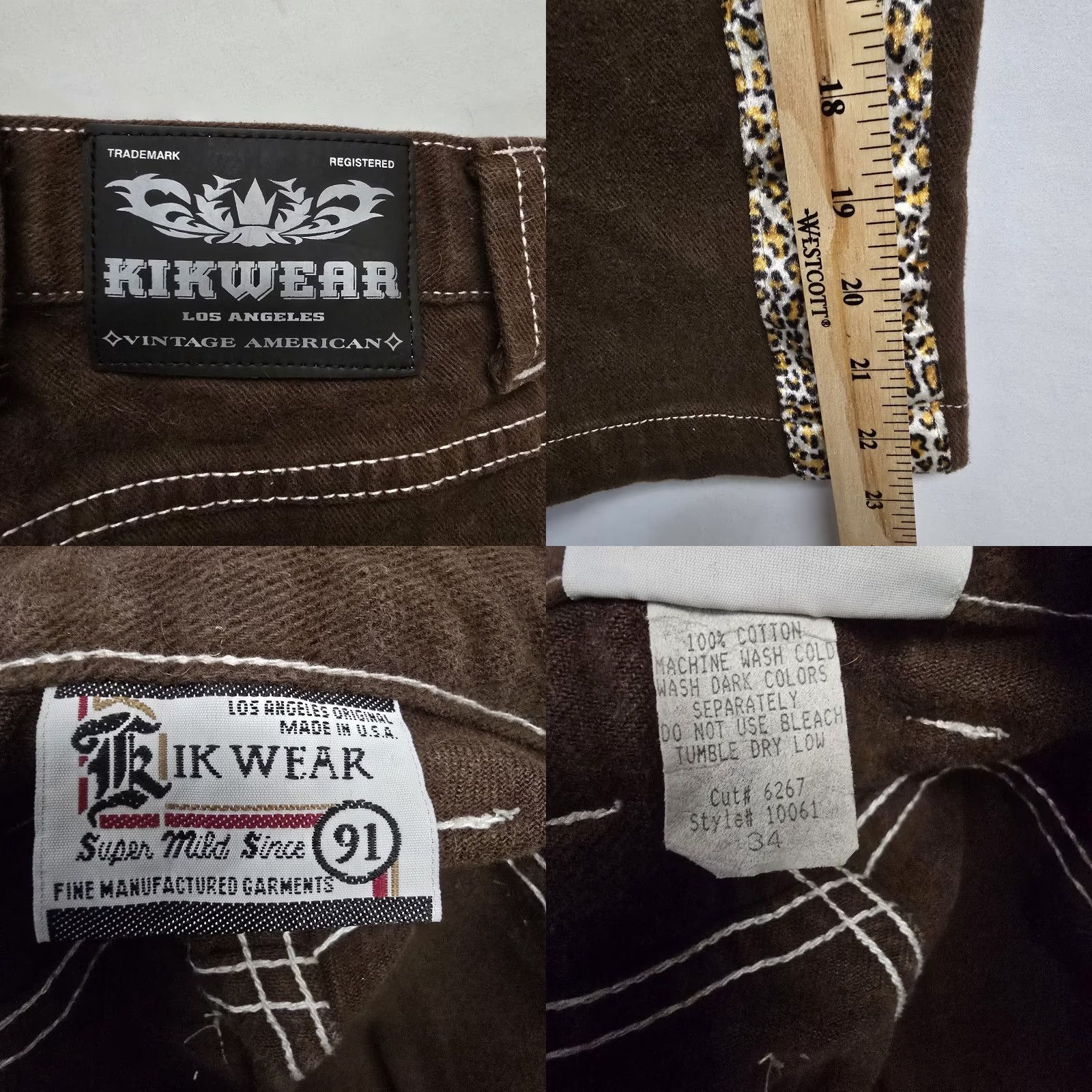Vintage VINTAGE Kikwear Leopard Shorts Men Cargo Pattern Leopard 34 Brown Cotton Baggy 14in Hip Hop Retro Skater 1991- Y2K USA Size US 34 / EU 50 - 8 Thumbnail