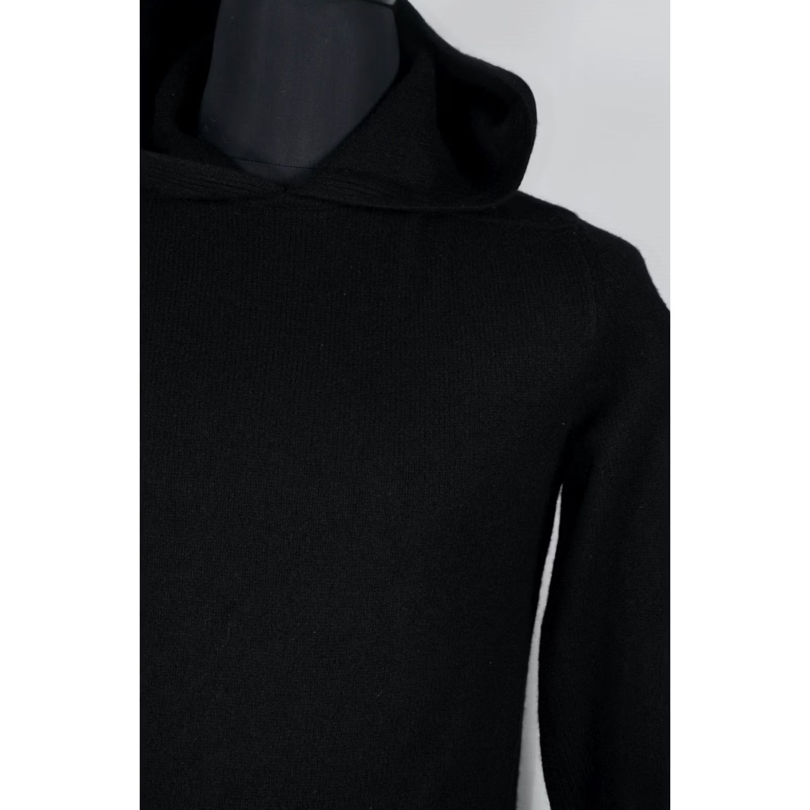 Rick Owens RICK OWENS Sweater Hooded XL Black 97%Cashmere 3%Wool Wool-Blend Knit Pullover Men Size XL Classic Size US XL / EU 56 / 4 - 7 Thumbnail