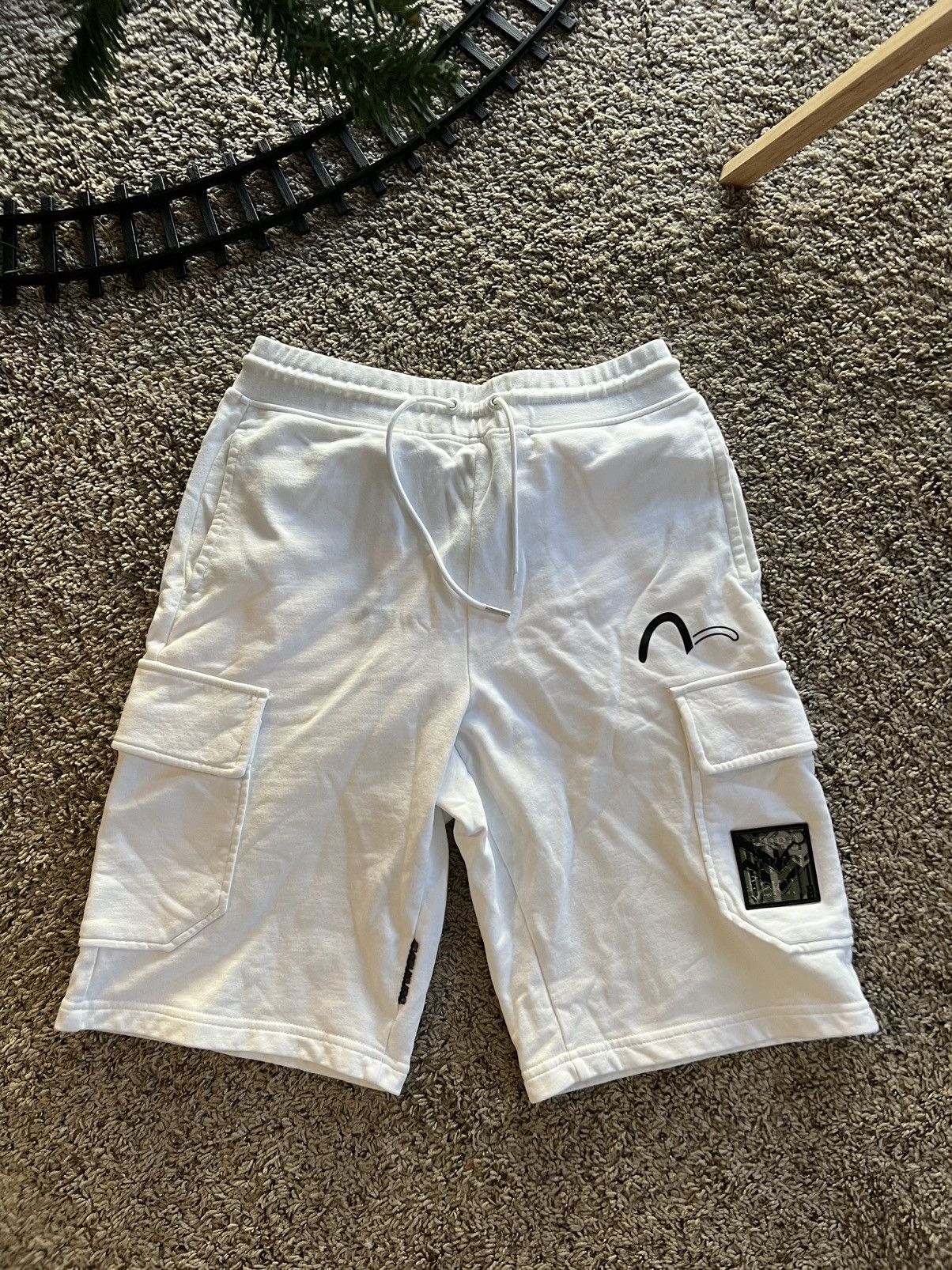 Evisu × KURO Evisu Kuro Printed Logo shorts relaxed fit white Size US 32 / EU 48 - 1 Thumbnail