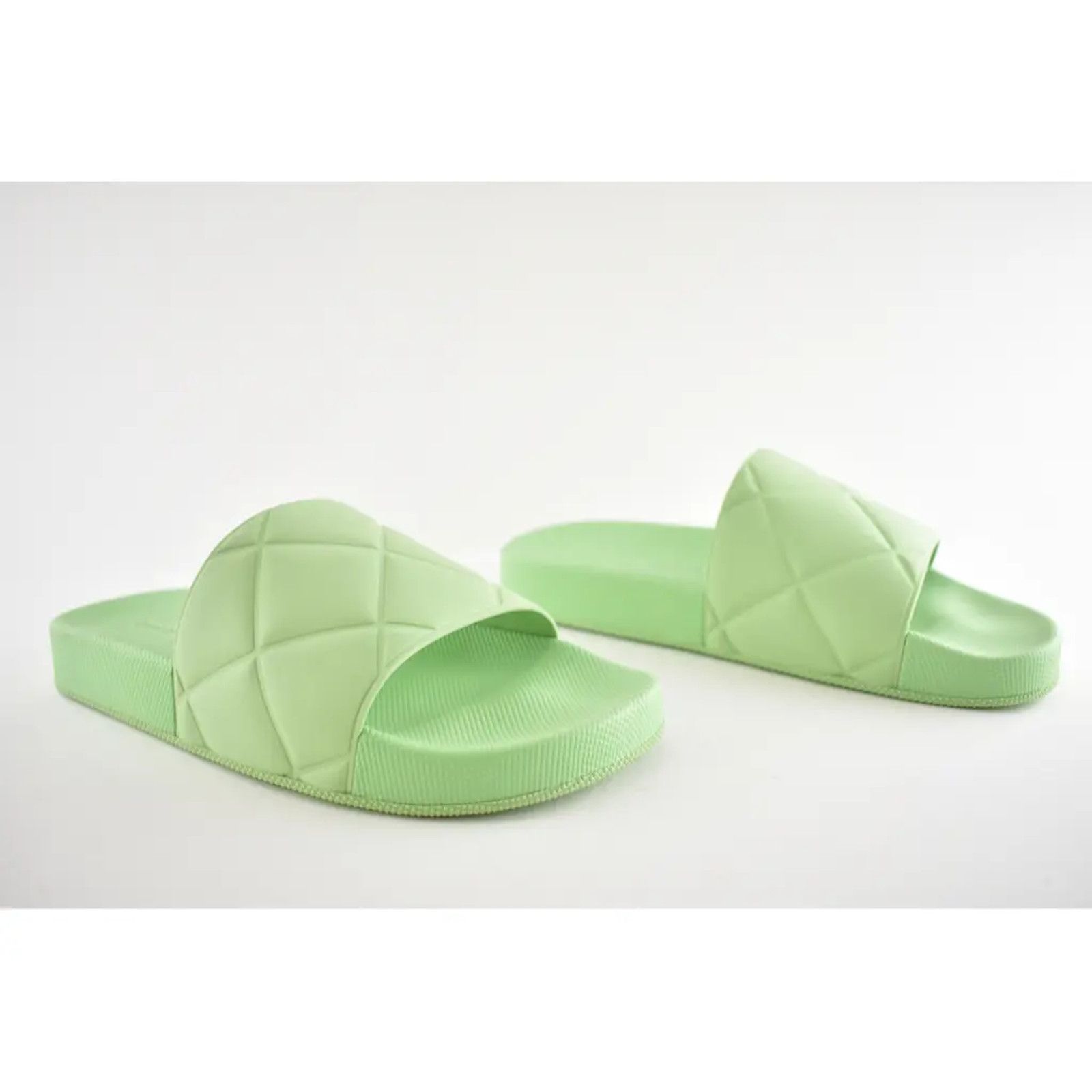 Bottega Veneta Bottega Veneta Slider Pistachio Green Quilted Rubber Pool Size US 6 / IT 36 - 3 Thumbnail