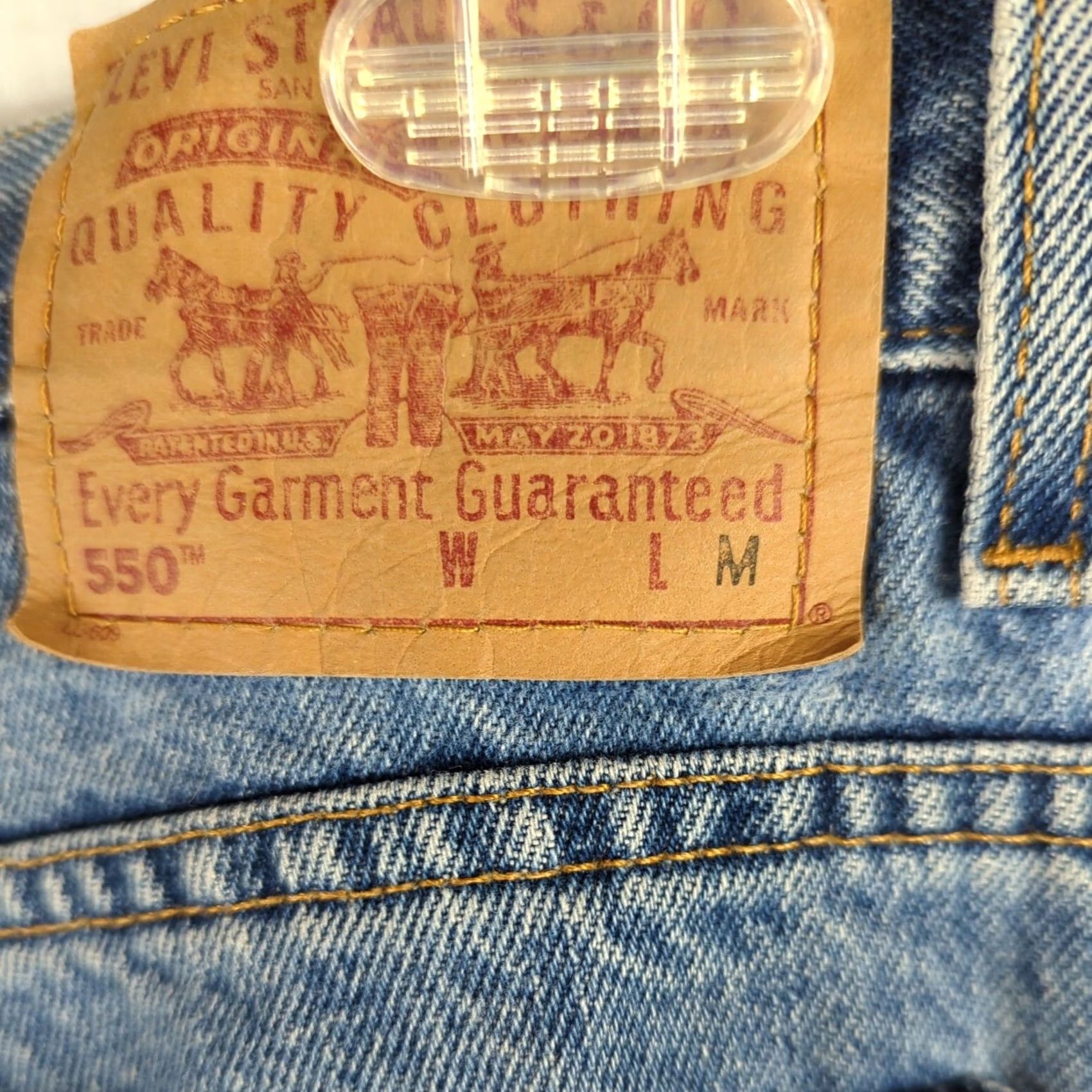 Levi's Levi's 550 Jeans Women Size 16 M High Rise Tapered Relaxed Fit Mom Jeans Blue 100% Cotton Denim Beige? Size 38" / US 16 / IT 52 - 6 Thumbnail