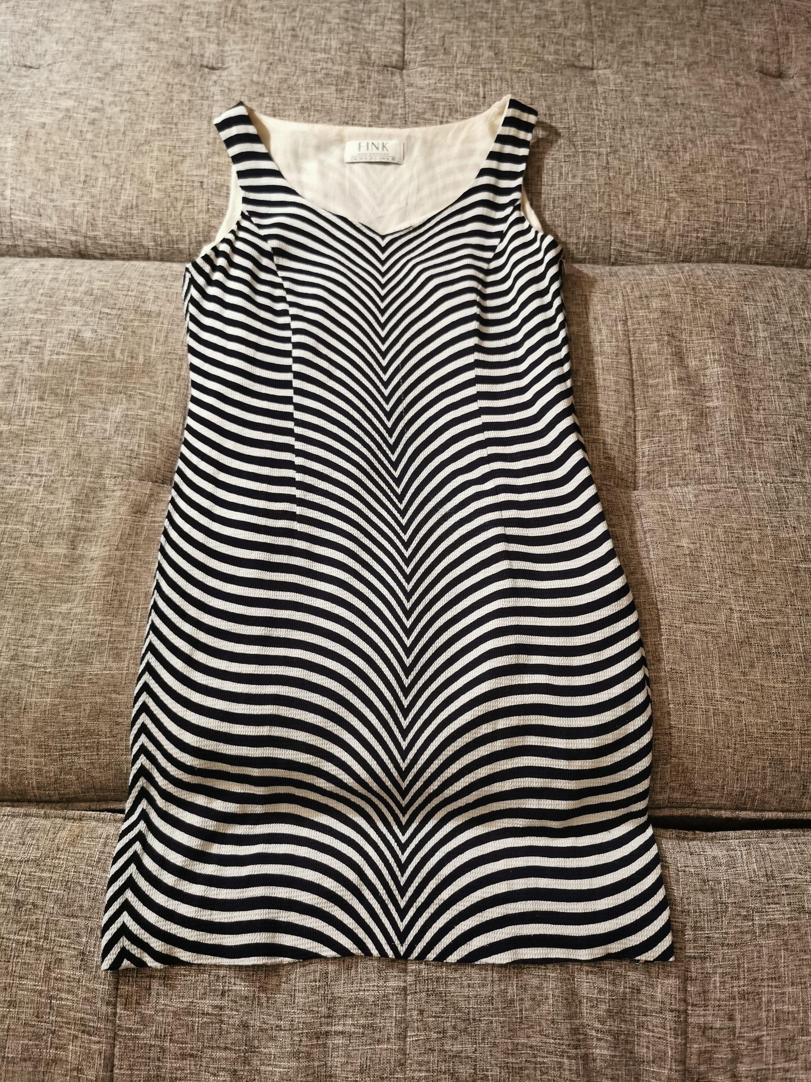 Other FINK fine dresses Stripy chevron dress. Vintage. 60s 70s Size XXL / US 16-18 / IT 52-54 - 1 Thumbnail