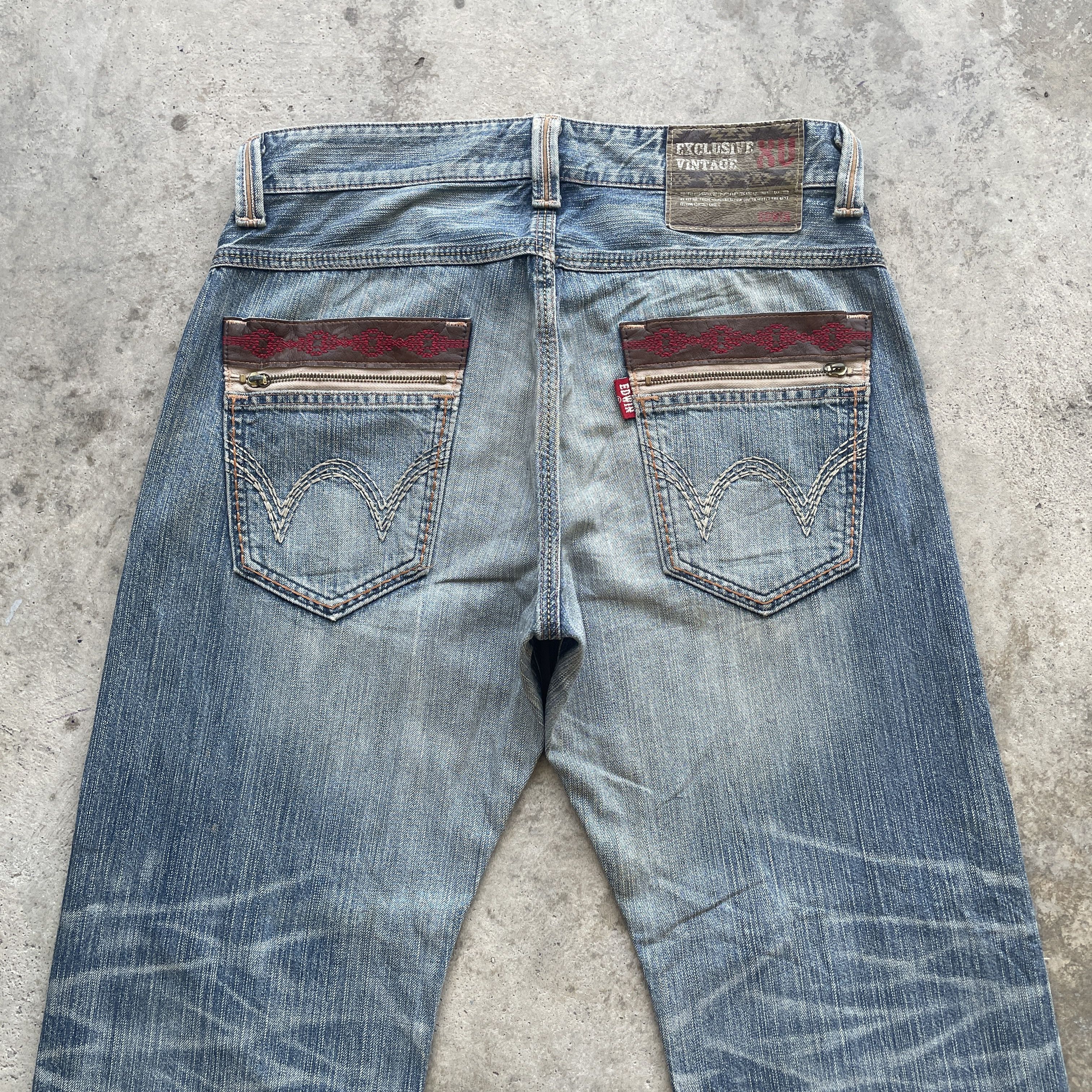 Edwin W35 Vintage Edwin Denim Distressed Faded Rusty Jeans Pants Size US 35 - 10 Thumbnail