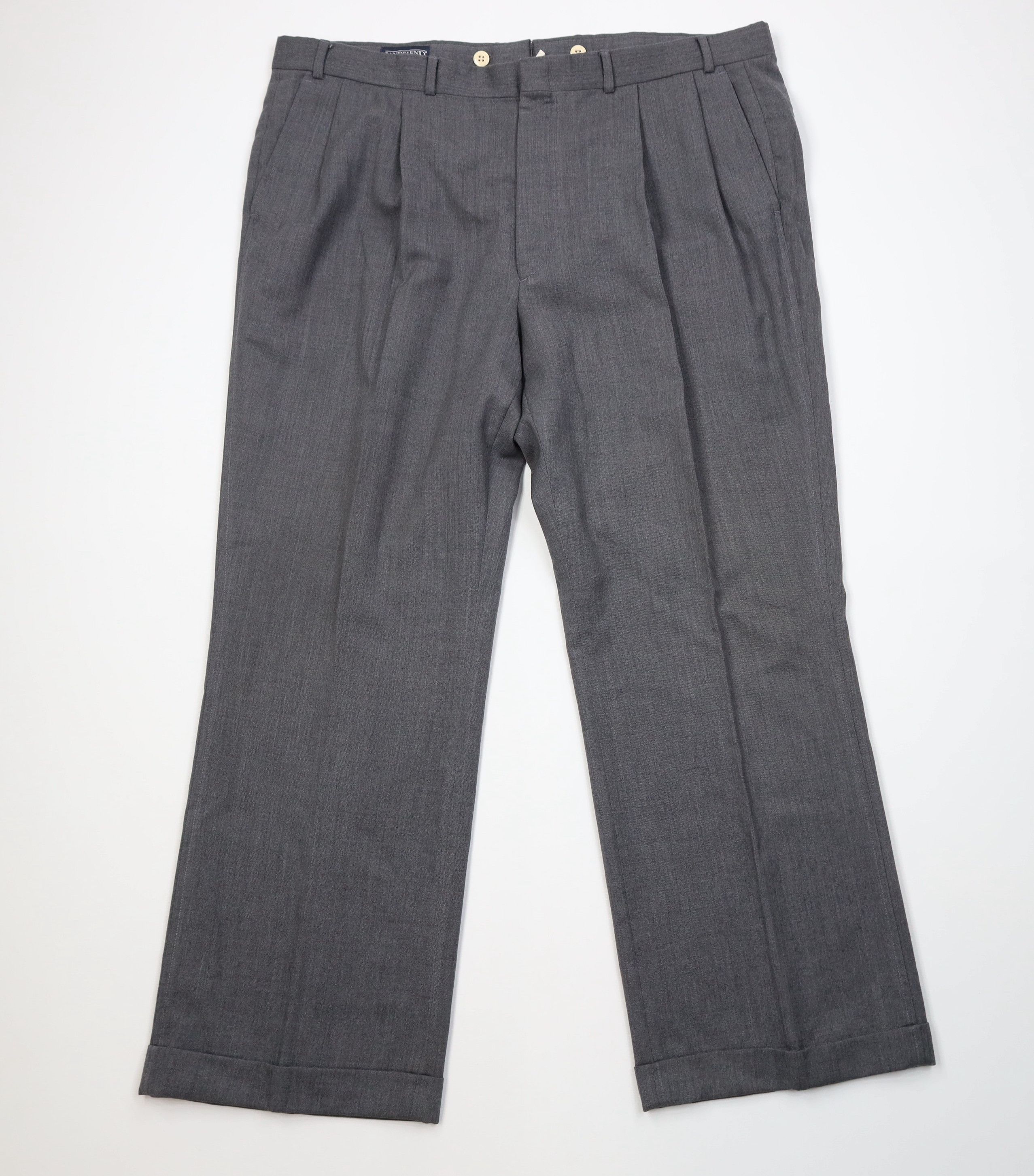 Lands' End Vintage 80s Lands End Knit Wide Leg Chino Pants Gray USA Size US 40 / EU 56 - 1 Thumbnail