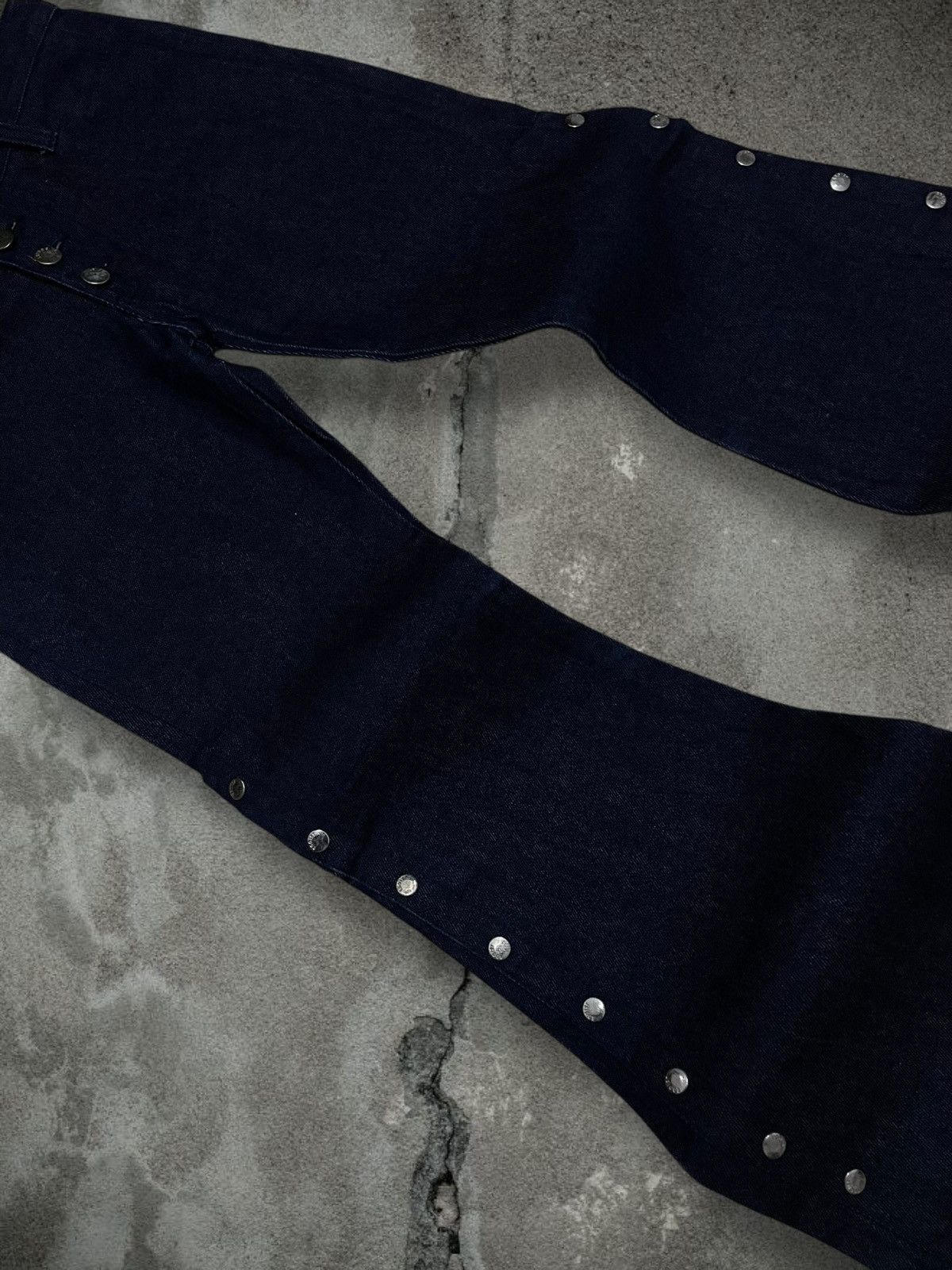 Tornado Mart Vintage Rare 1990s Japan Designer Egoist Big Flared Denim Size US 28 / EU 44 - 7 Thumbnail