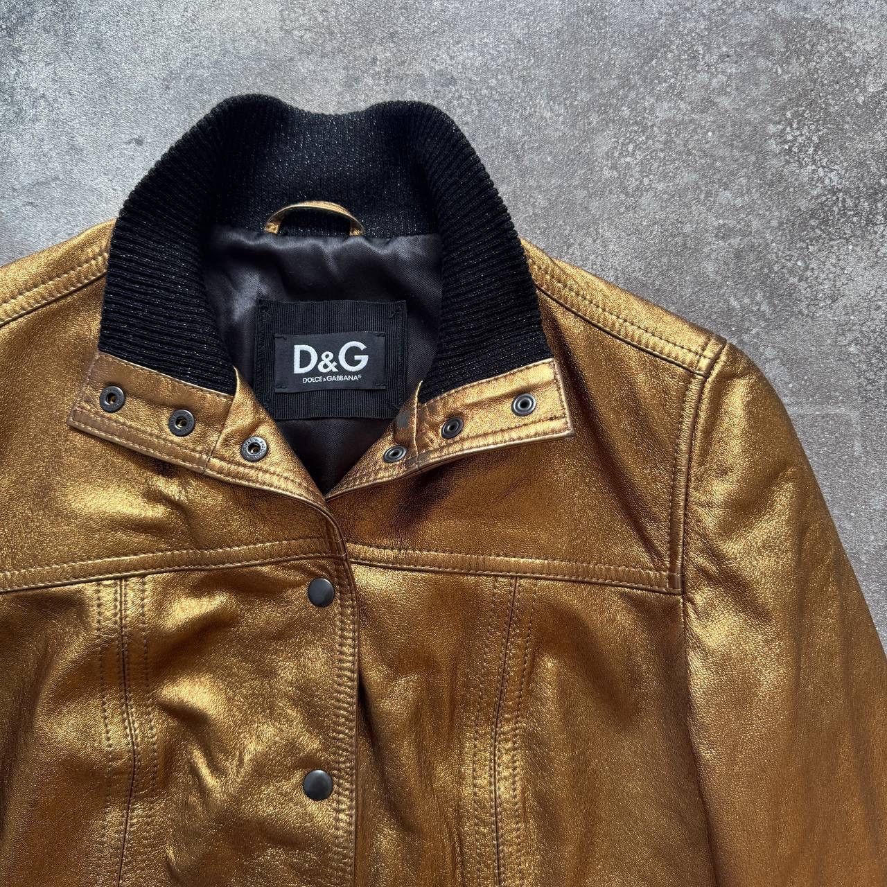 Dolce & Gabbana Dolce & Gabbana Vintage Y2K Glam Rock Gold Leather Jacket Size M / US 6-8 / IT 42-44 - 6 Thumbnail