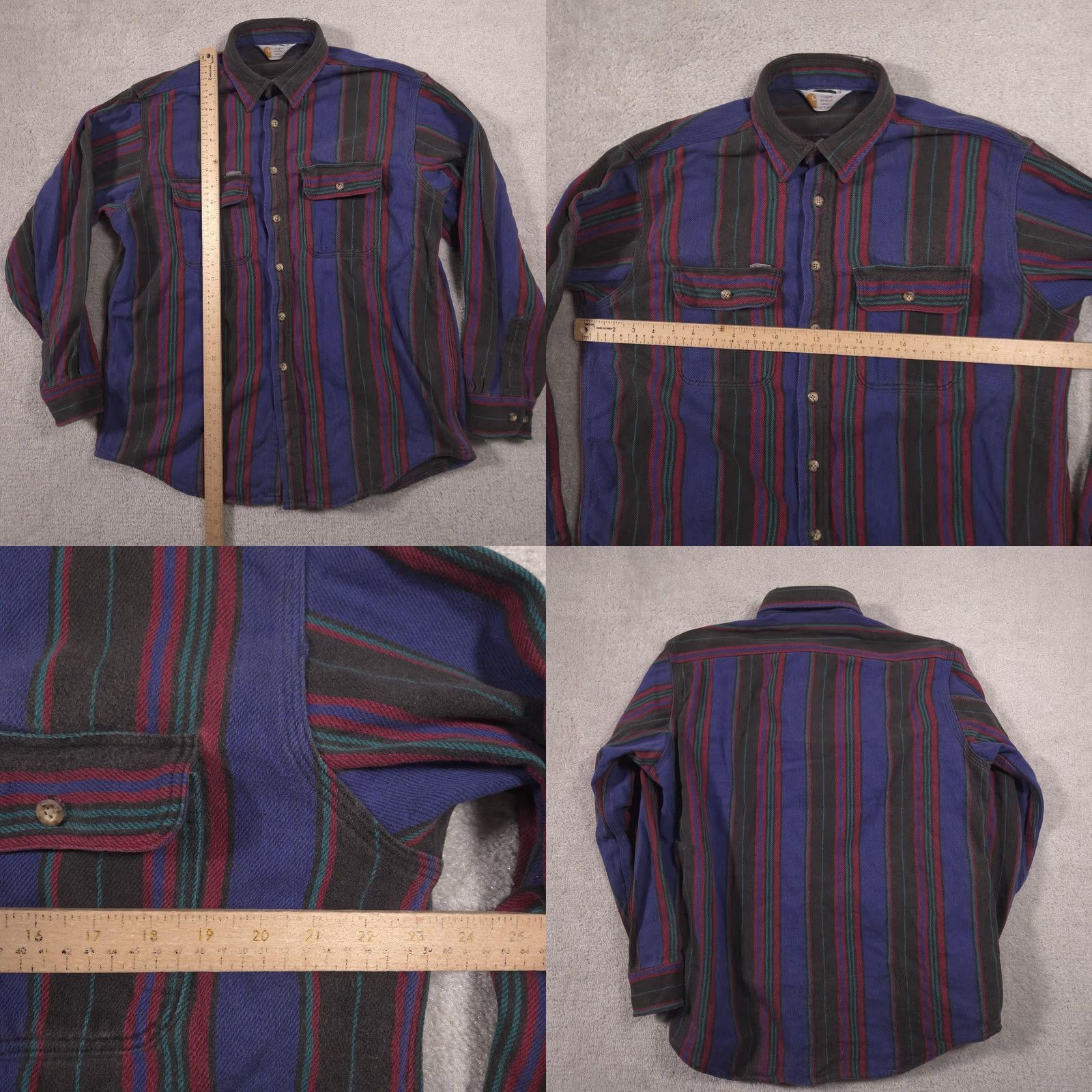Carhartt Carhartt Shirt Mens Large Blue Stripe Flannel Button Front Long Sleeve Workwear Size US L / EU 52-54 / 3 - 8 Thumbnail