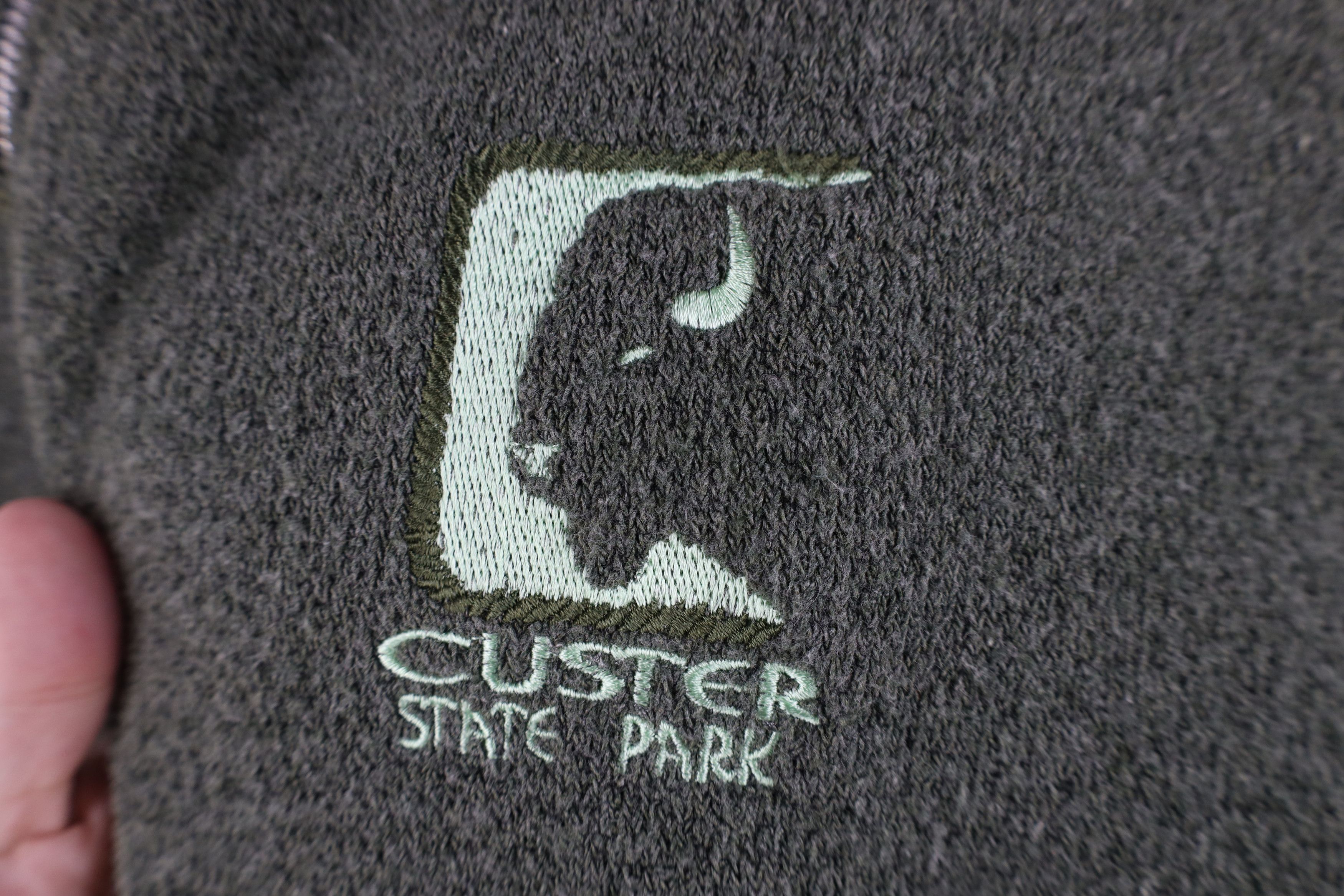 Vintage Vintage 90s State Park Terry Cloth Full Zip Hoodie Green USA Size US L / EU 52-54 / 3 - 4 Thumbnail