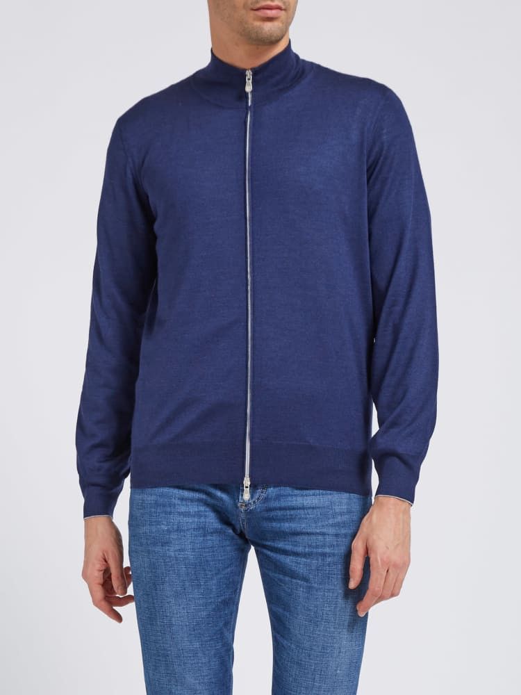 Brunello Cucinelli o1w1db10924 Cardigan in Navy Size US M / EU 48-50 / 2 - 1 Preview