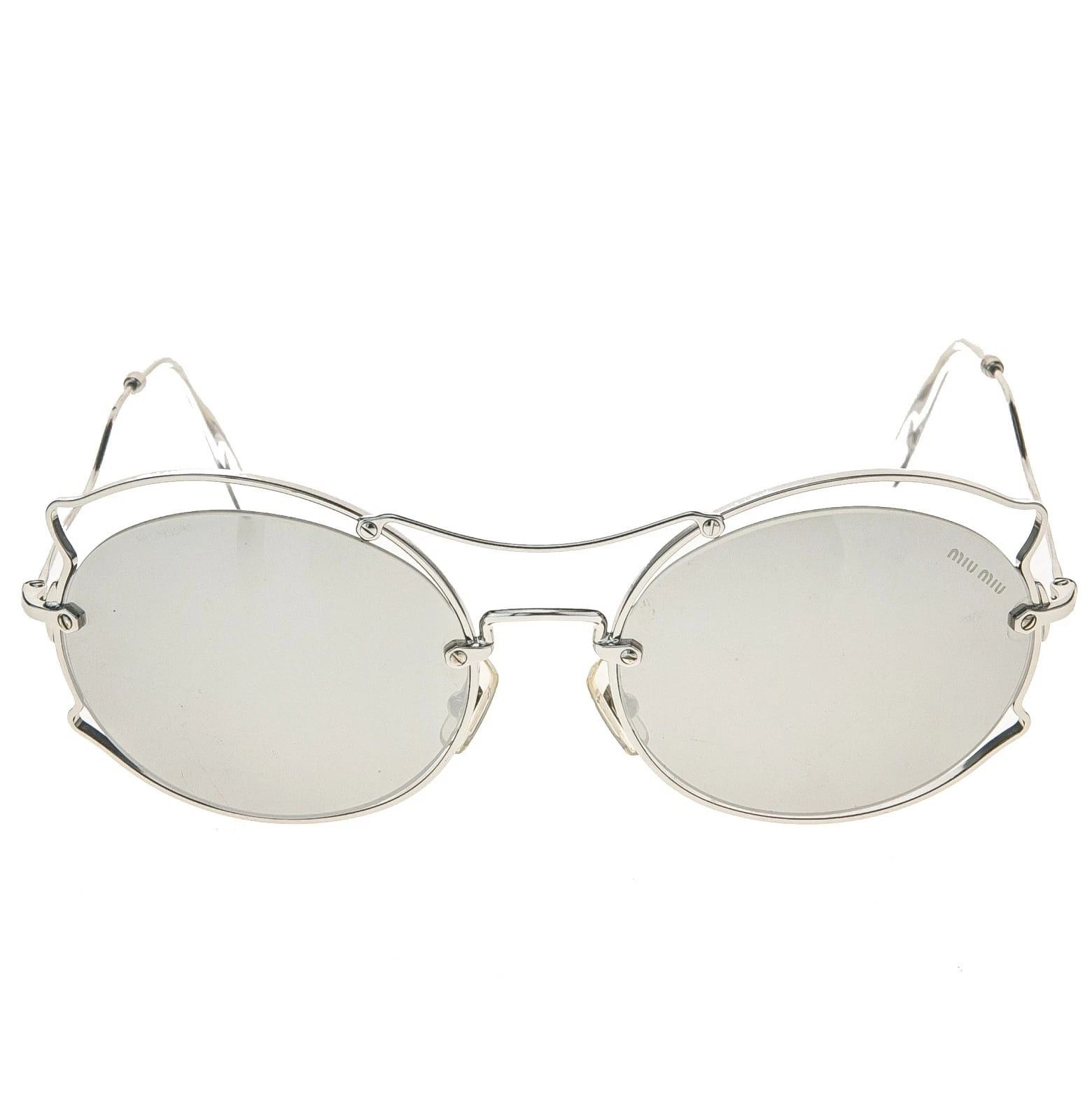Miu Miu MIU MIU MU50SS SCENIQUE Evolution 50S Silver Mirrored Round Size ONE SIZE - 9 Thumbnail