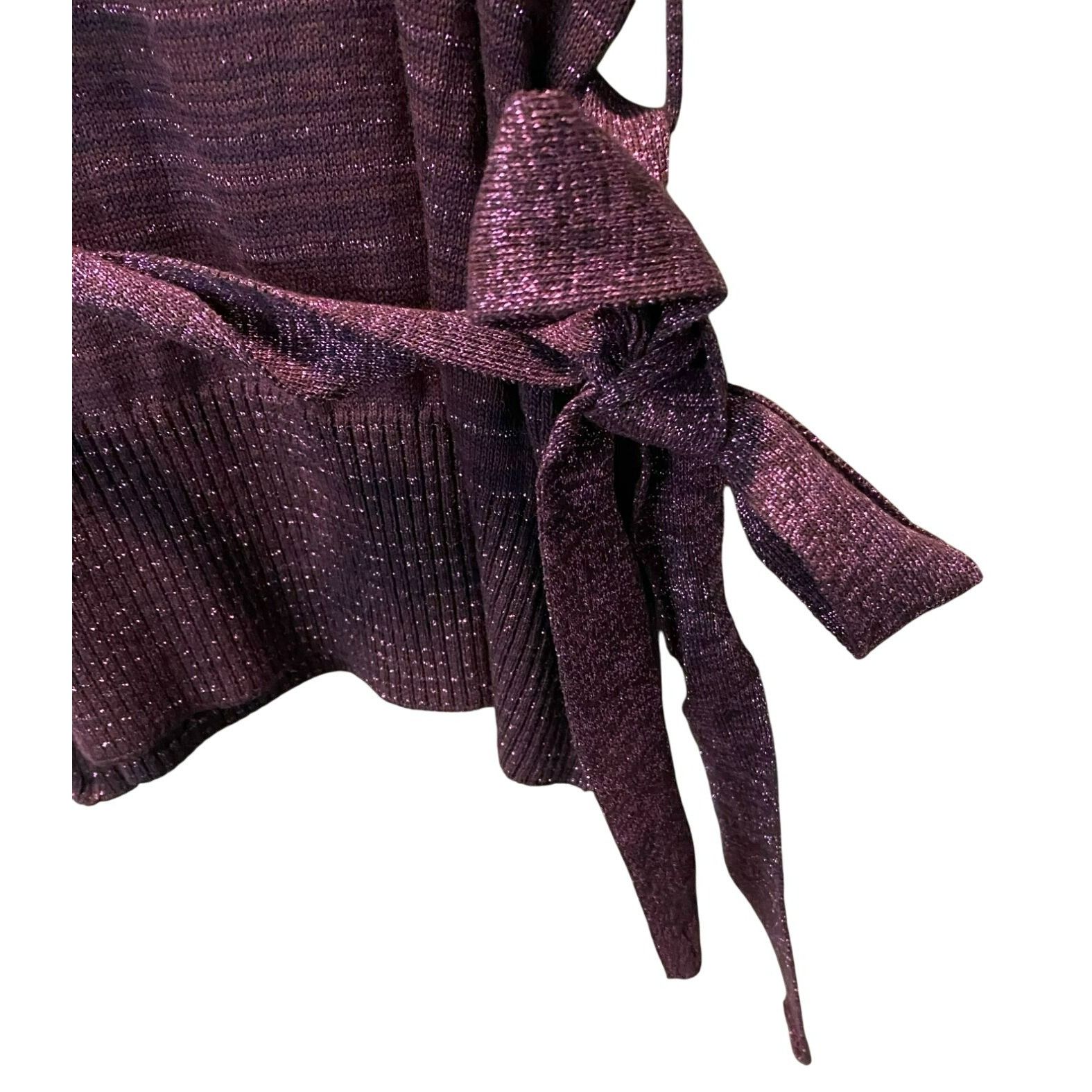 Other AGB Woman Plus Size 1X Purple with Metallic Thread Cowl Neck Size XL / US 12-14 / IT 48-50 - 6 Thumbnail